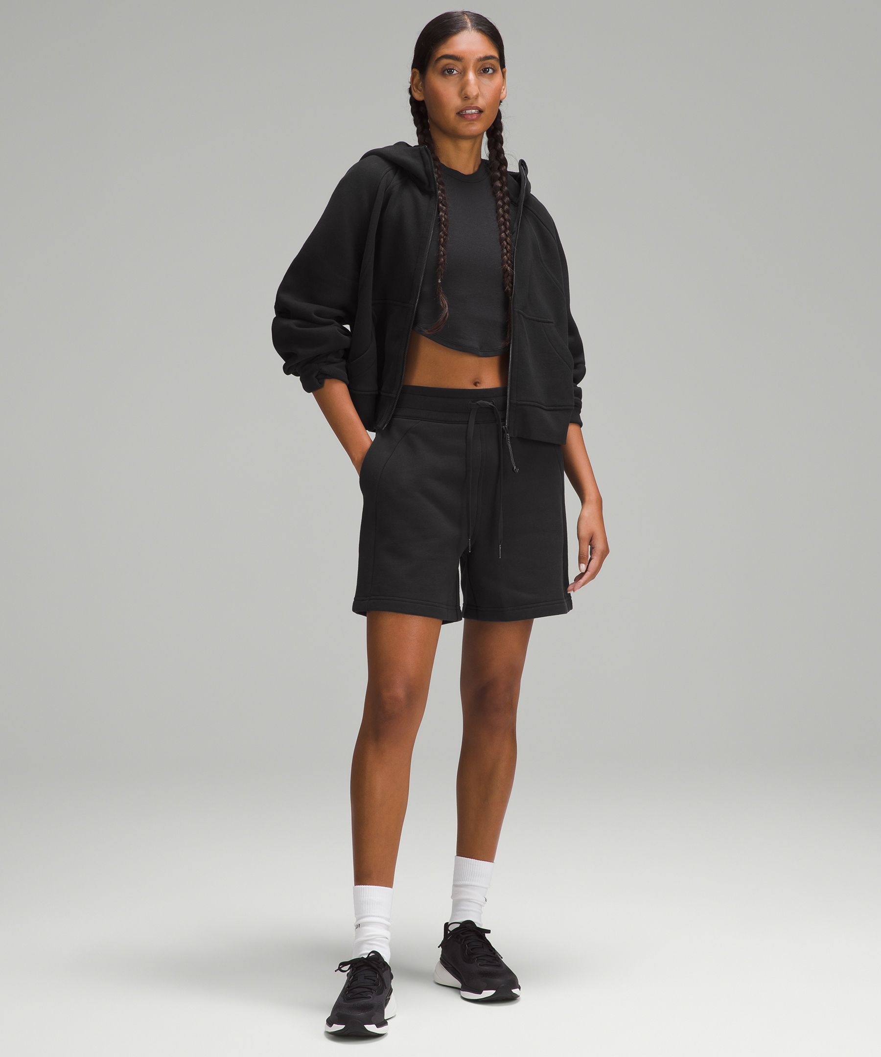 Shop Lululemon Scuba High-rise Shorts 5" In Black