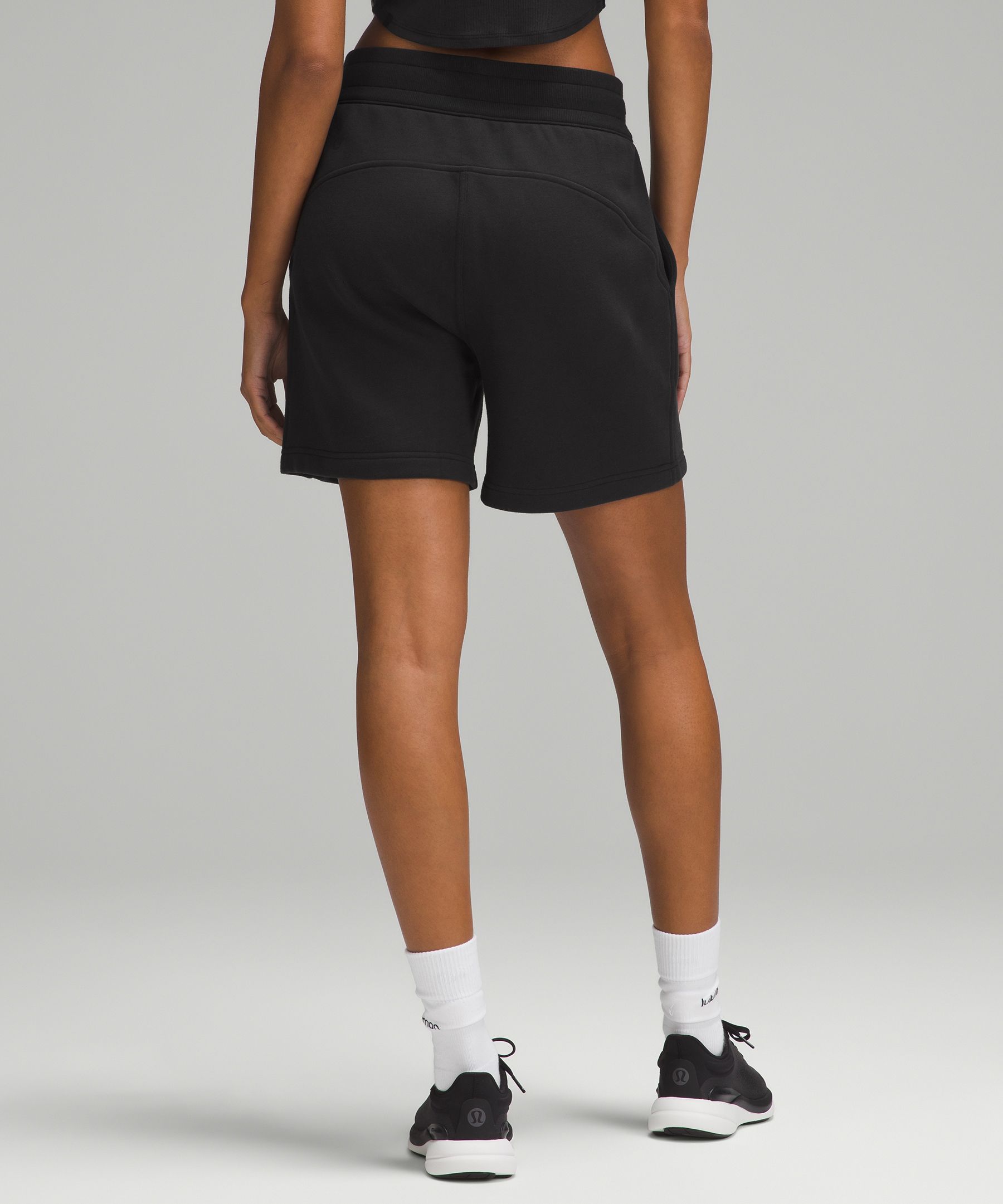 Shop Lululemon Scuba High-rise Shorts 5" In Black