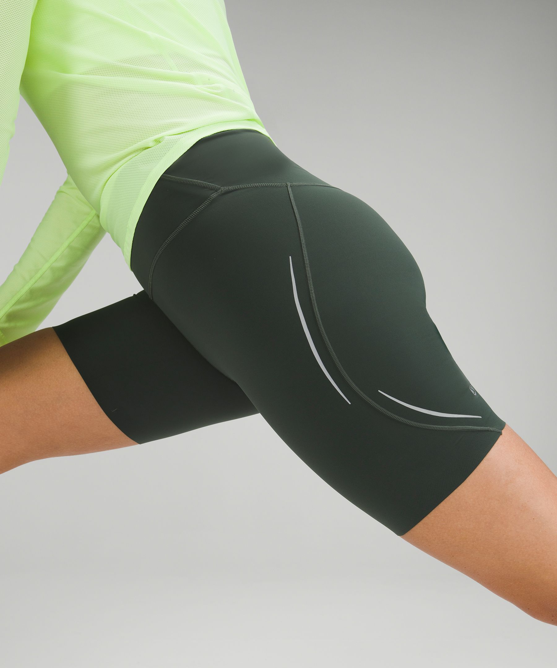 Lululemon Base Pace High-rise Reflective Shorts 8" In Smoked Spruce