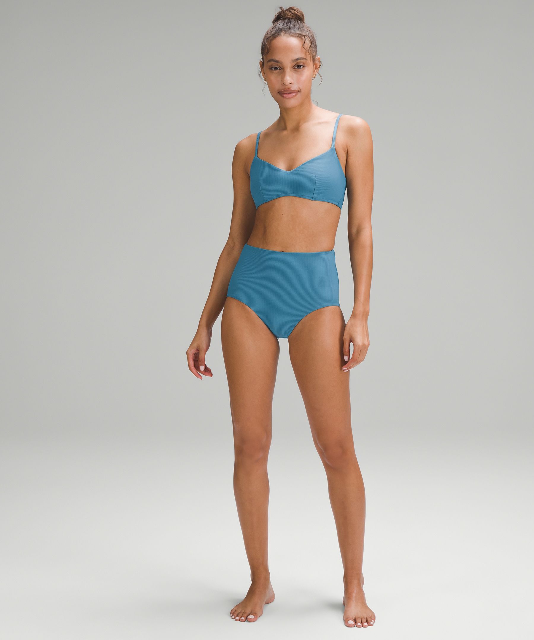 Lululemon Ribbed High-Waist Medium Swim Bottoms - Peach Fuzz