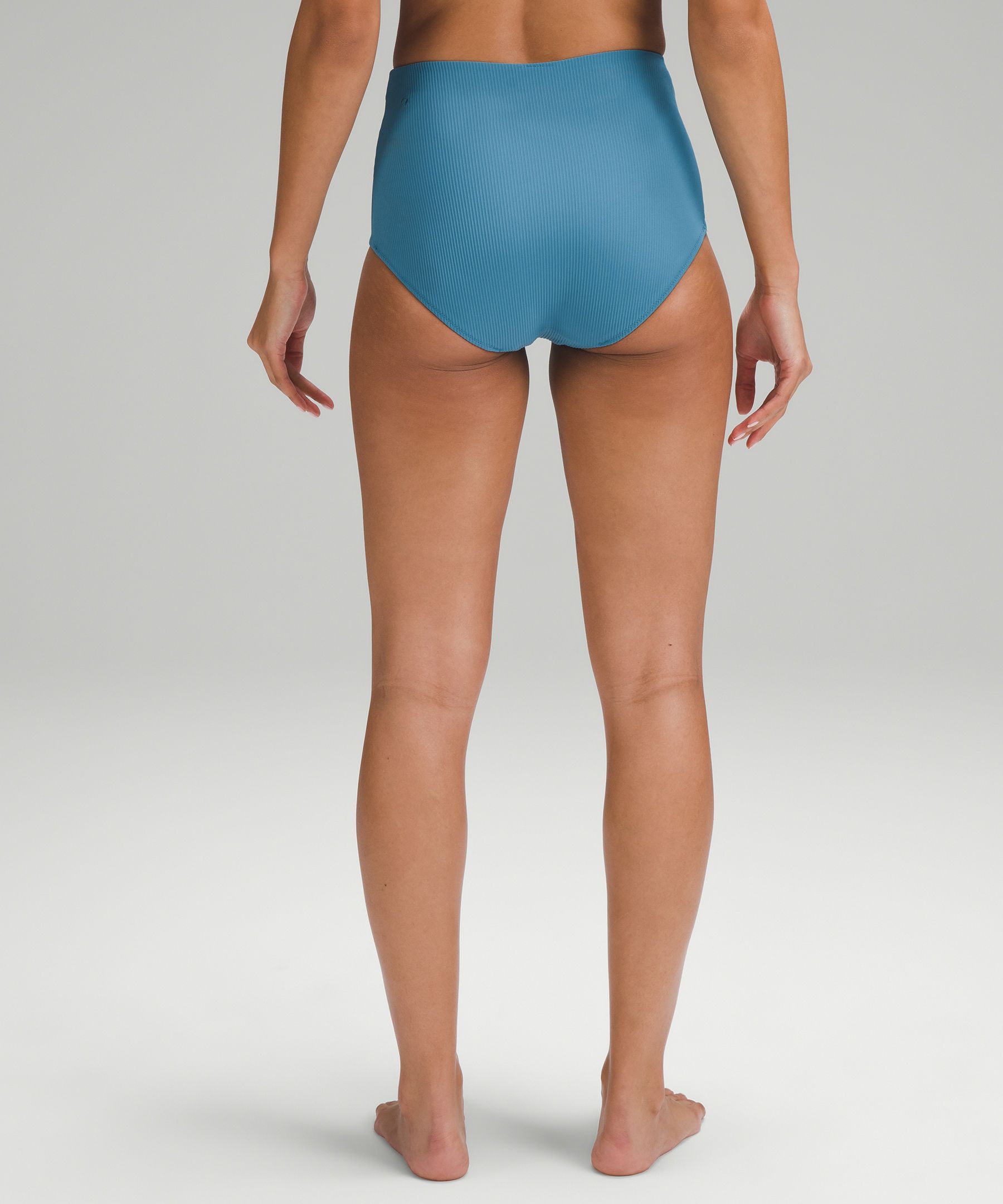 Ribbed High-Waist Swim Bottoms *Medium Bum Coverage