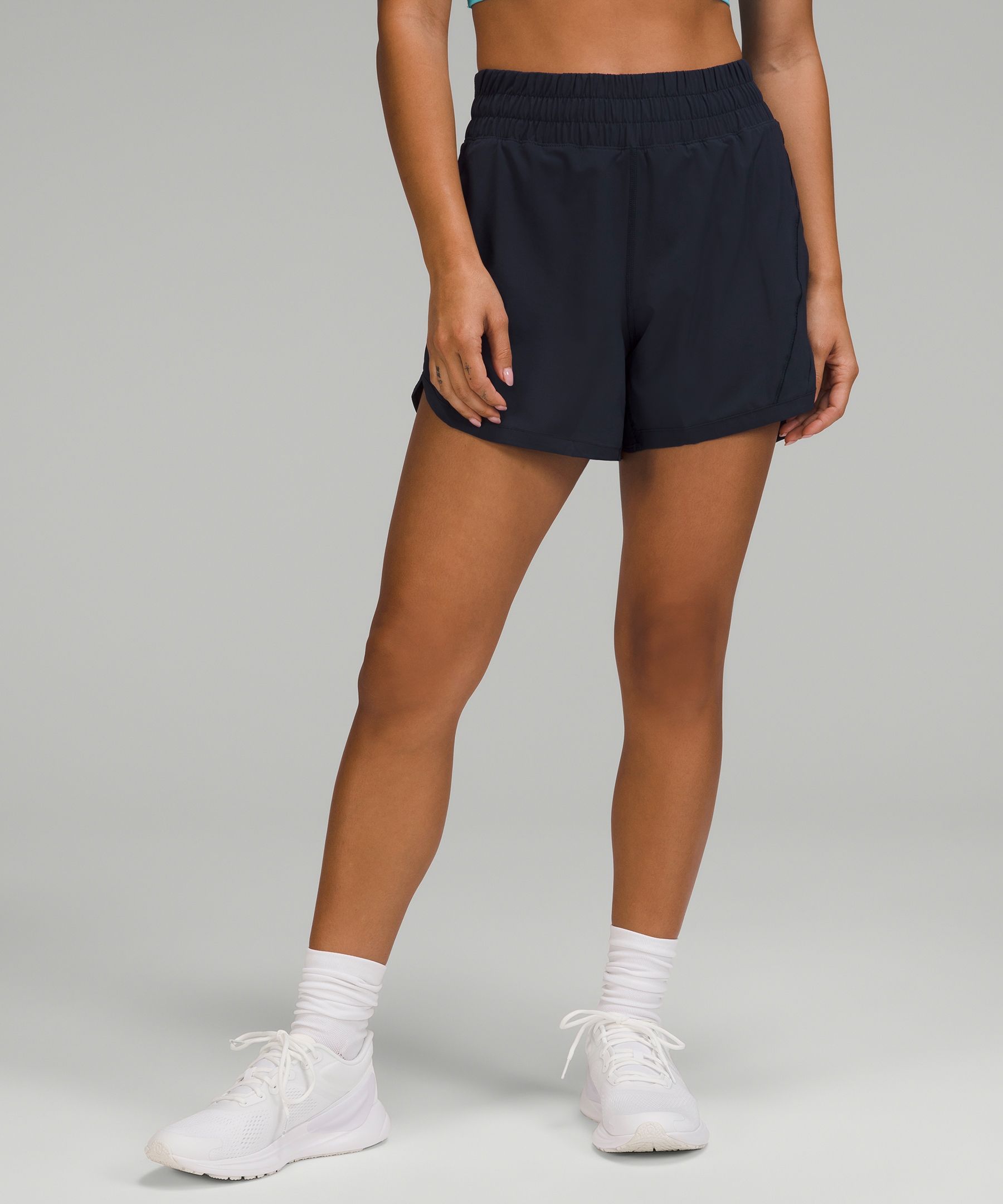 Lululemon Track That High-rise Lined Shorts 5" In True Navy