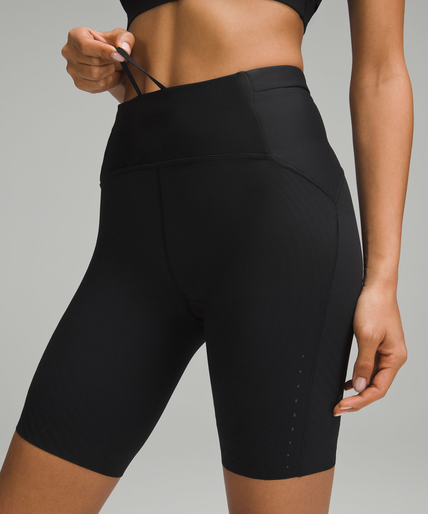 Lululemon SenseKnit Running High-Rise Short 10 - Black - lulu fanatics