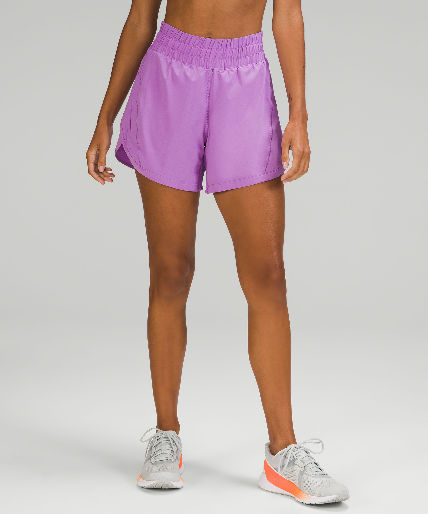 Lululemon Track That High-rise Lined Shorts 5" In Purple Blossom Light