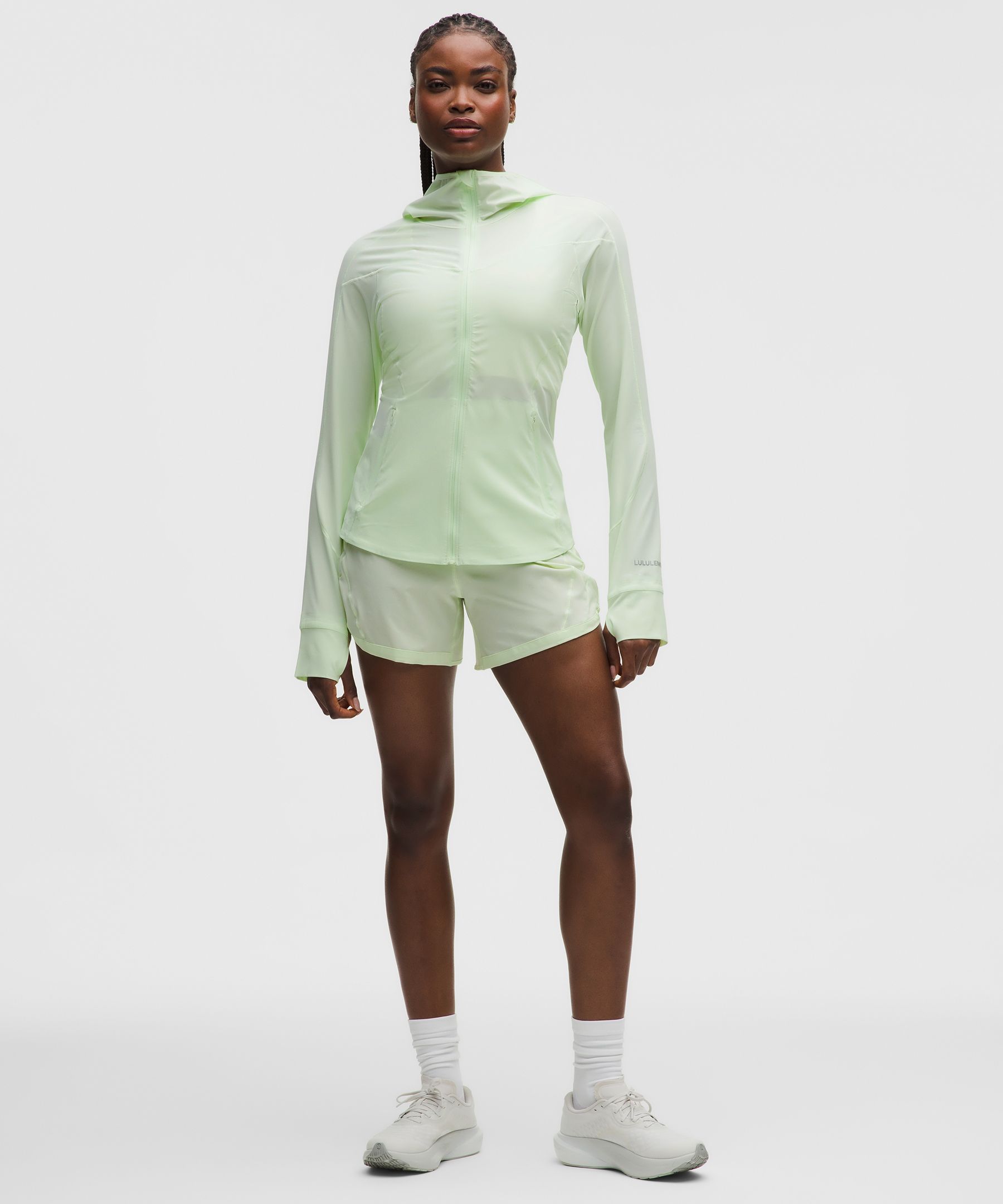 lululemon – Women’s Track That High-Rise Lined Shorts – 5″ – Color Green/Pastel – Size 4