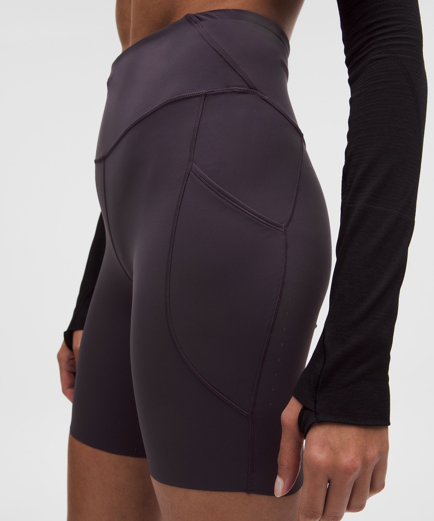 Lululemon Fast And Free High-rise Short 8" In Gray