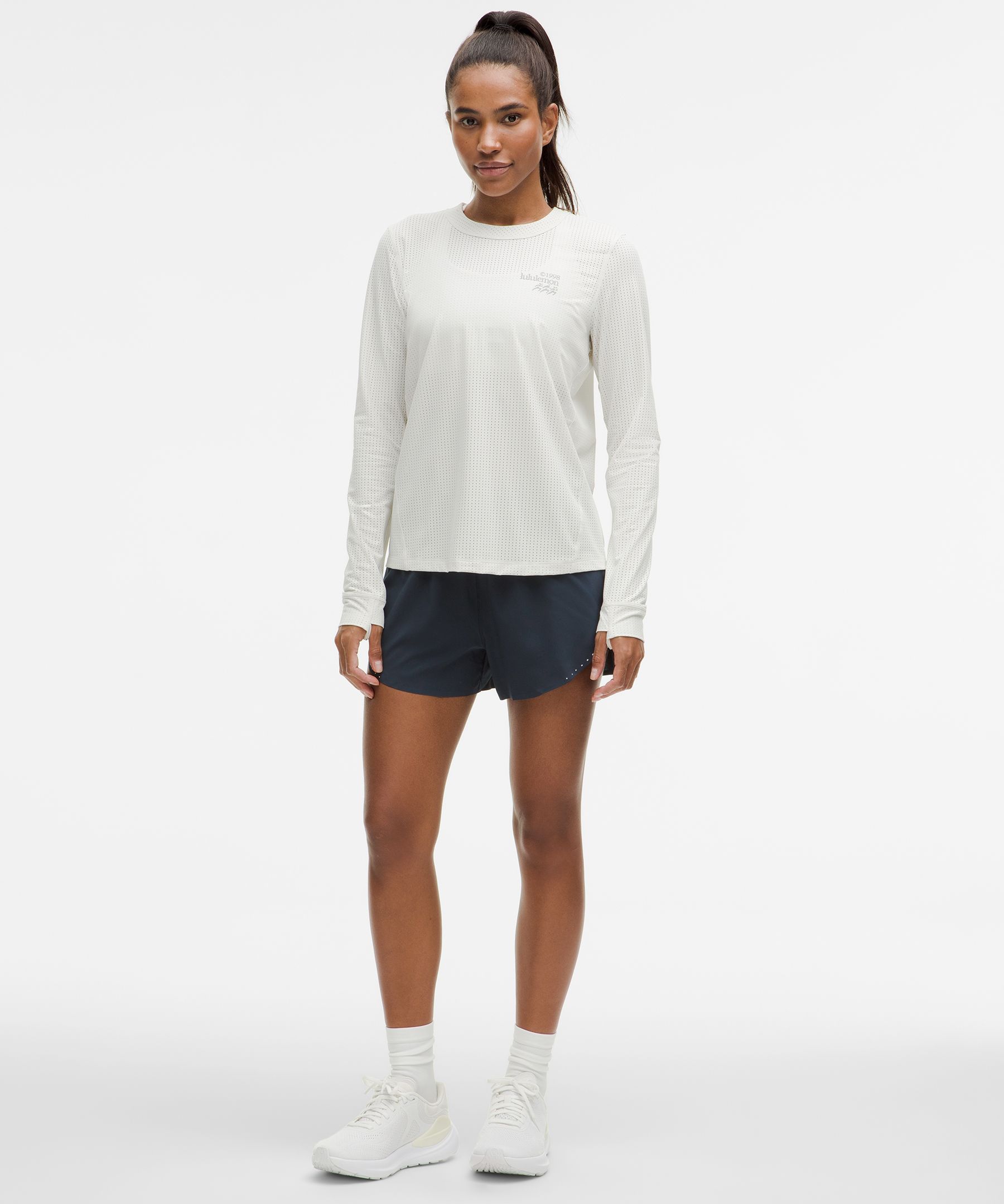 Lululemon Fast and Free Short 10 - City Grit White Blue Fog - lulu fanatics