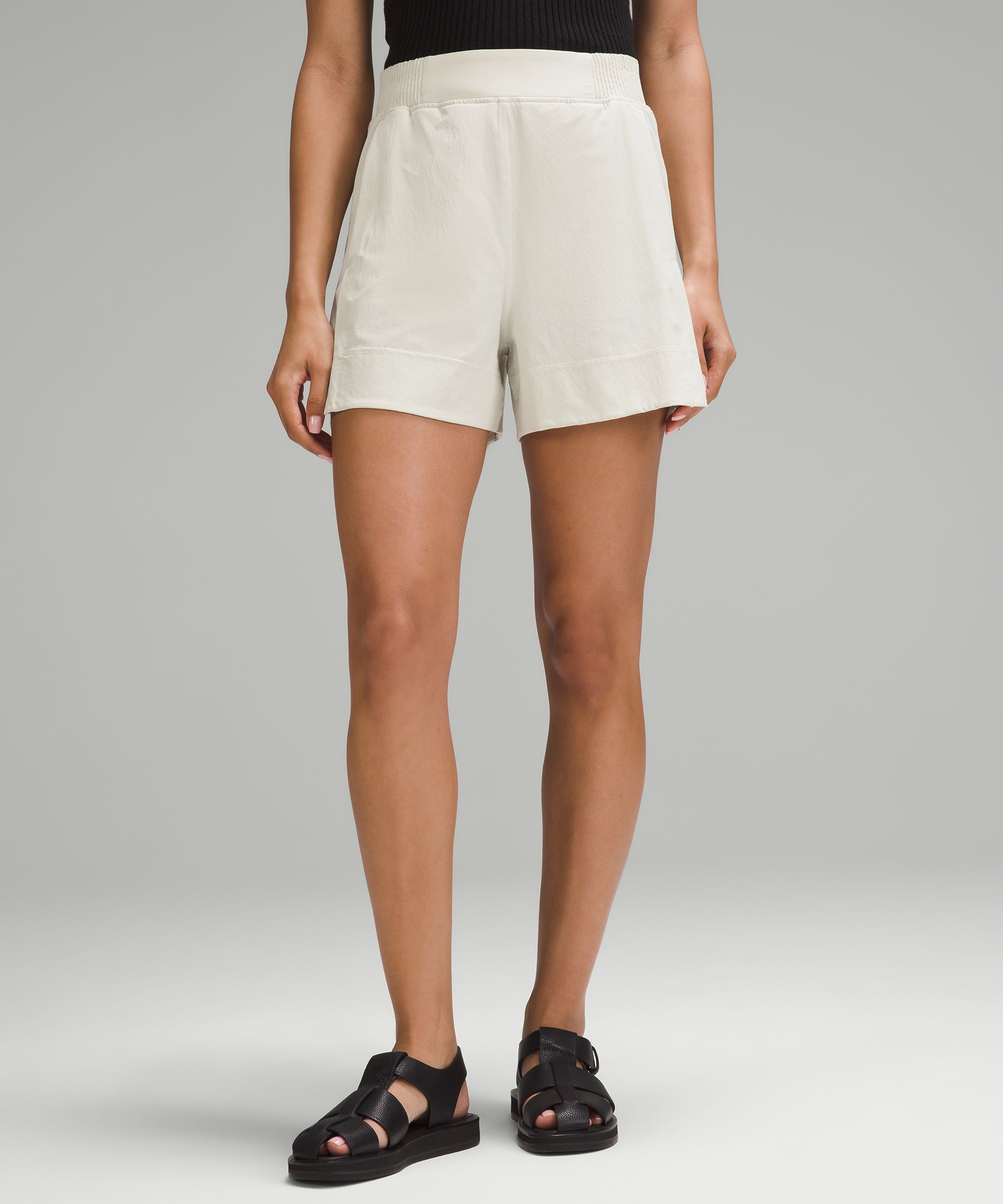 Stretch Woven Relaxed-Fit High-Rise Short 4, Women's Shorts
