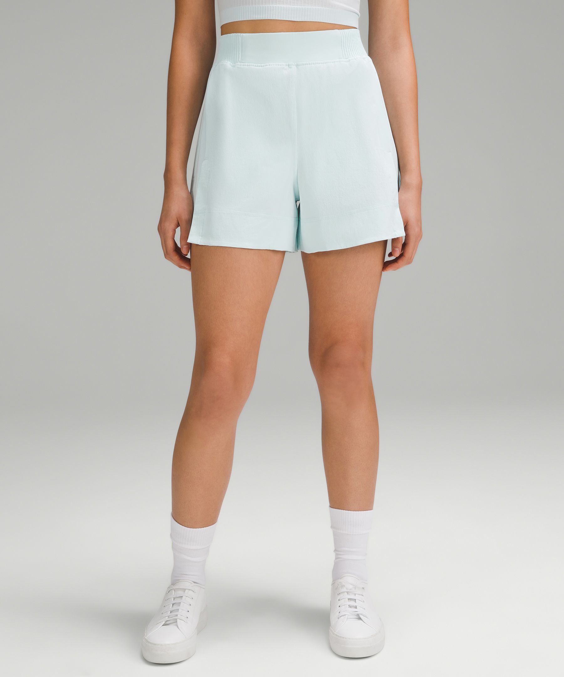 Stretch Woven Relaxed-Fit High-Rise Short 4, Women's Shorts