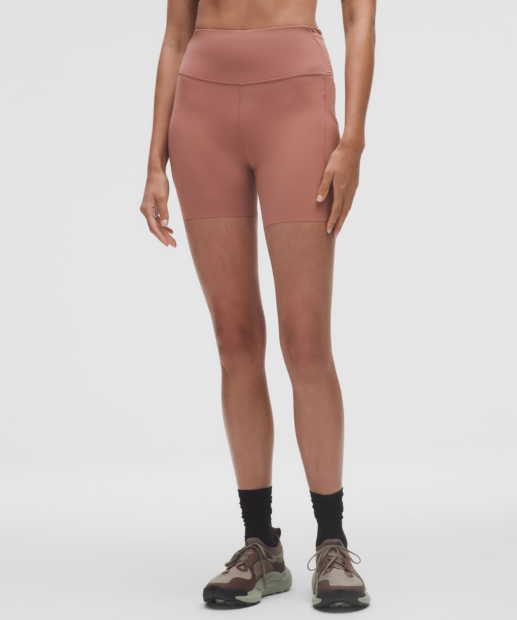 Lululemon Fast And Free High-rise Short 6" In Pink