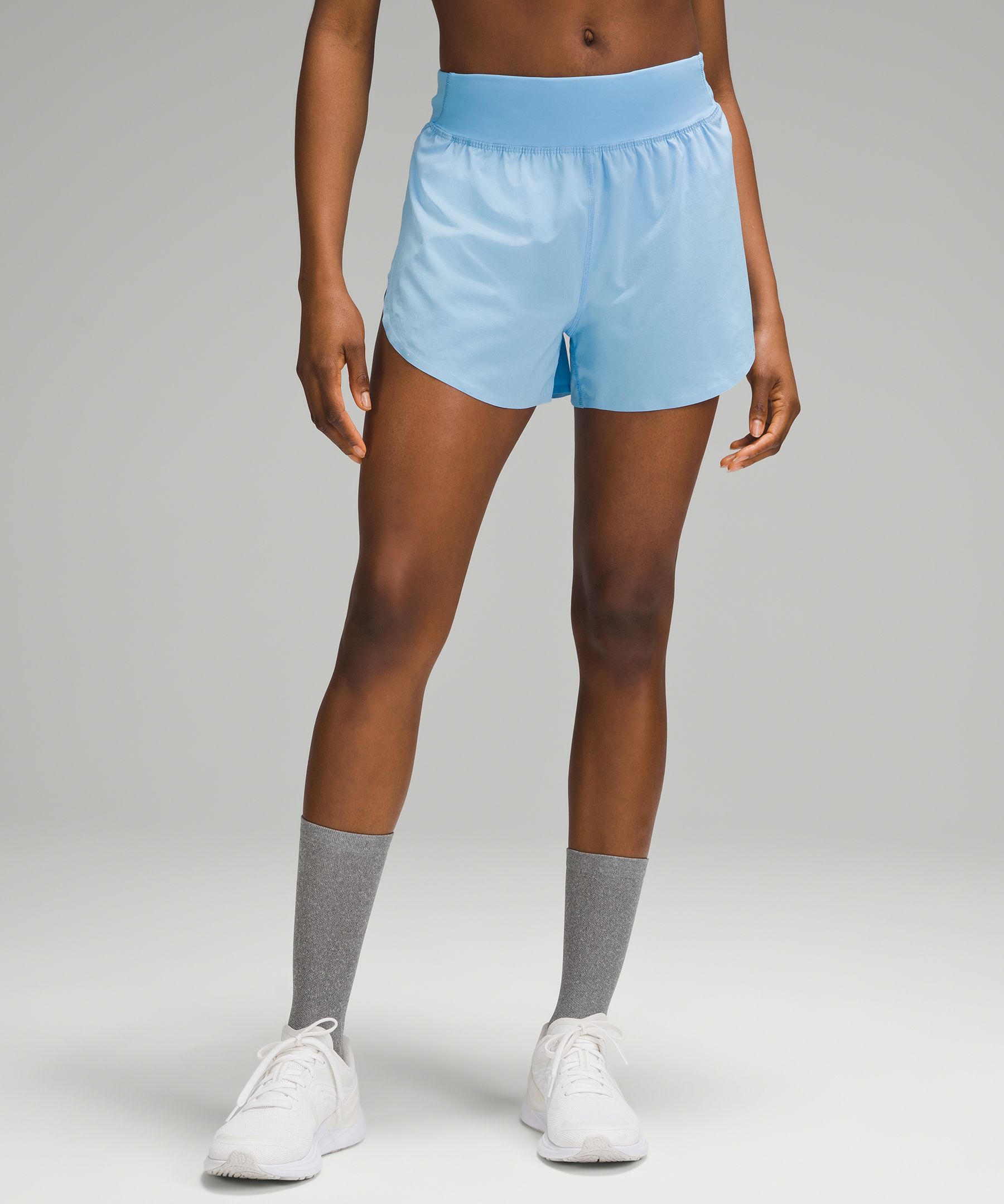 Lululemon Fast And Free Reflective High-rise Classic-fit Shorts 3" In Blue