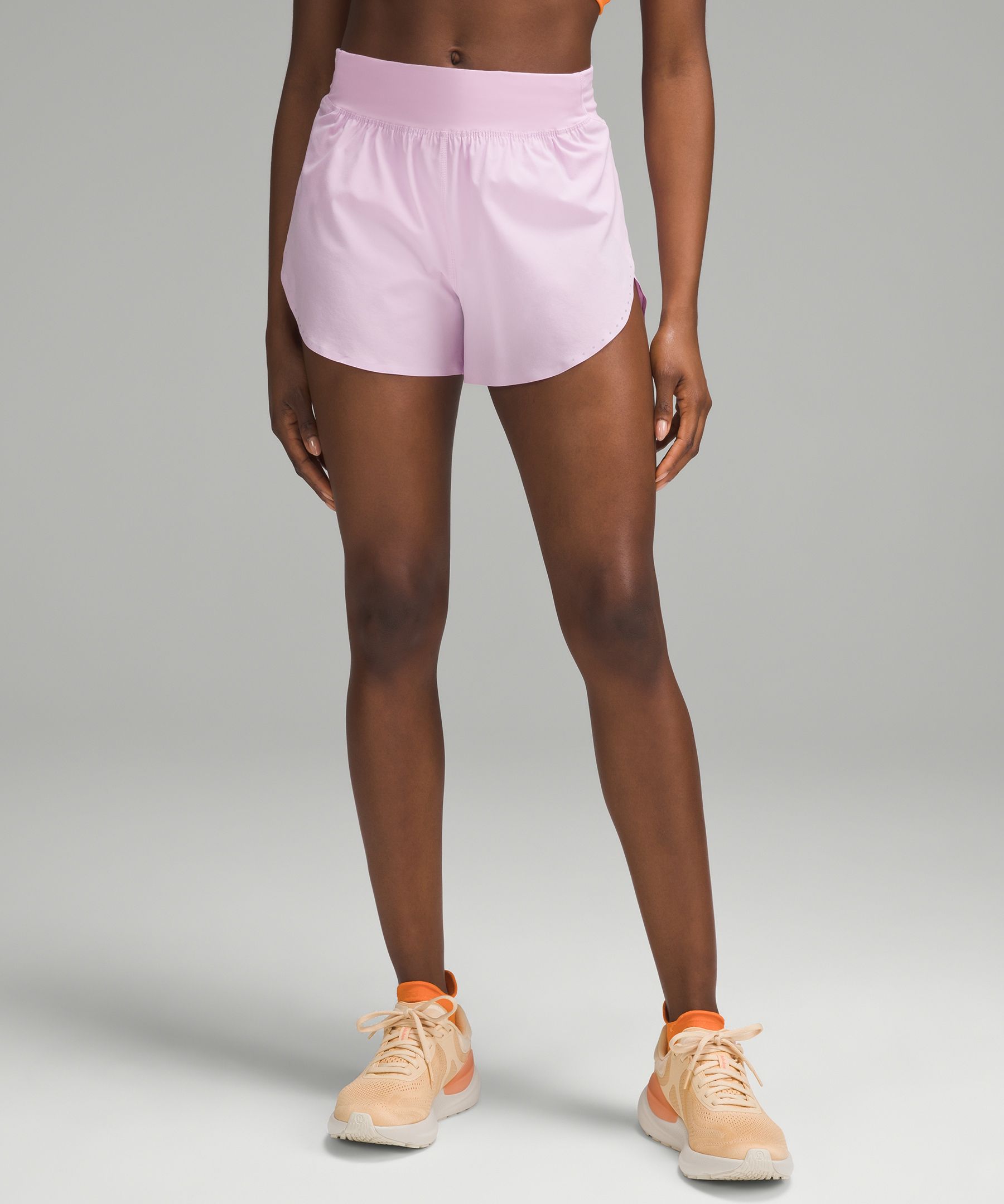 Lululemon Fast And Free Reflective High-rise Classic-fit Shorts 3" In Pink