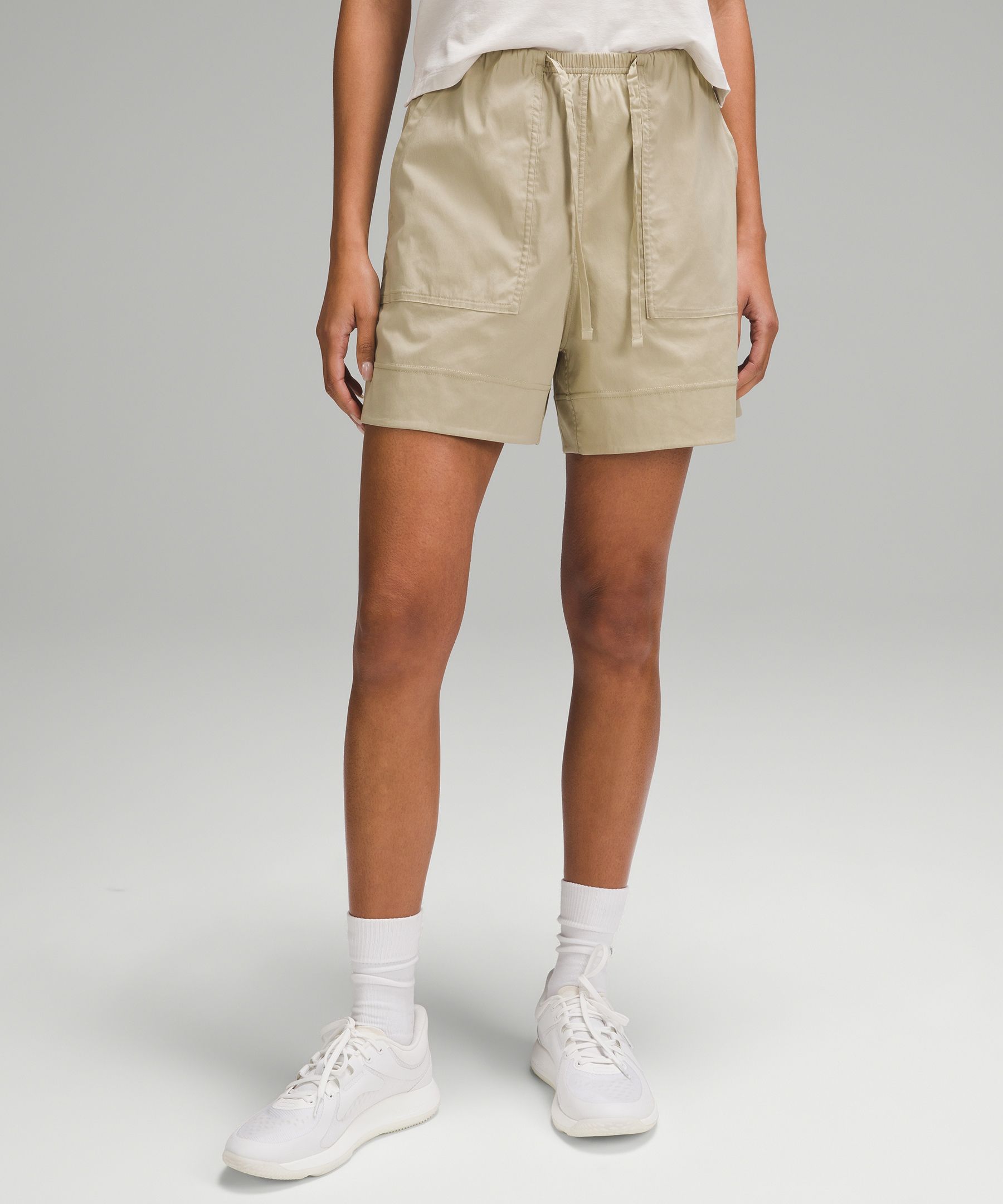 Cotton-Blend Poplin High-Rise Short 4" | Women's Shorts