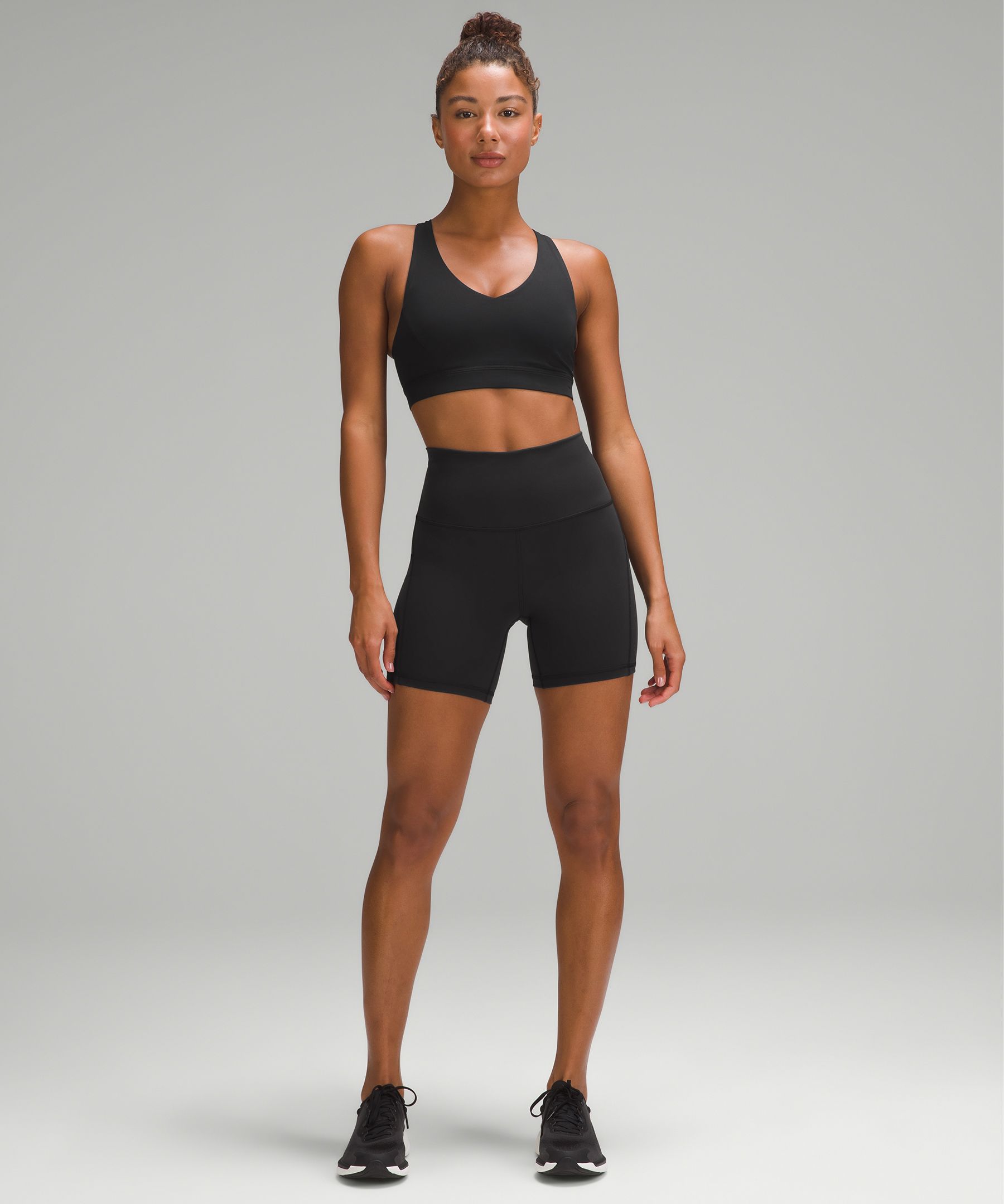 lululemon Wunder Train Mesh Panel 6 High Rise Shorts-Black