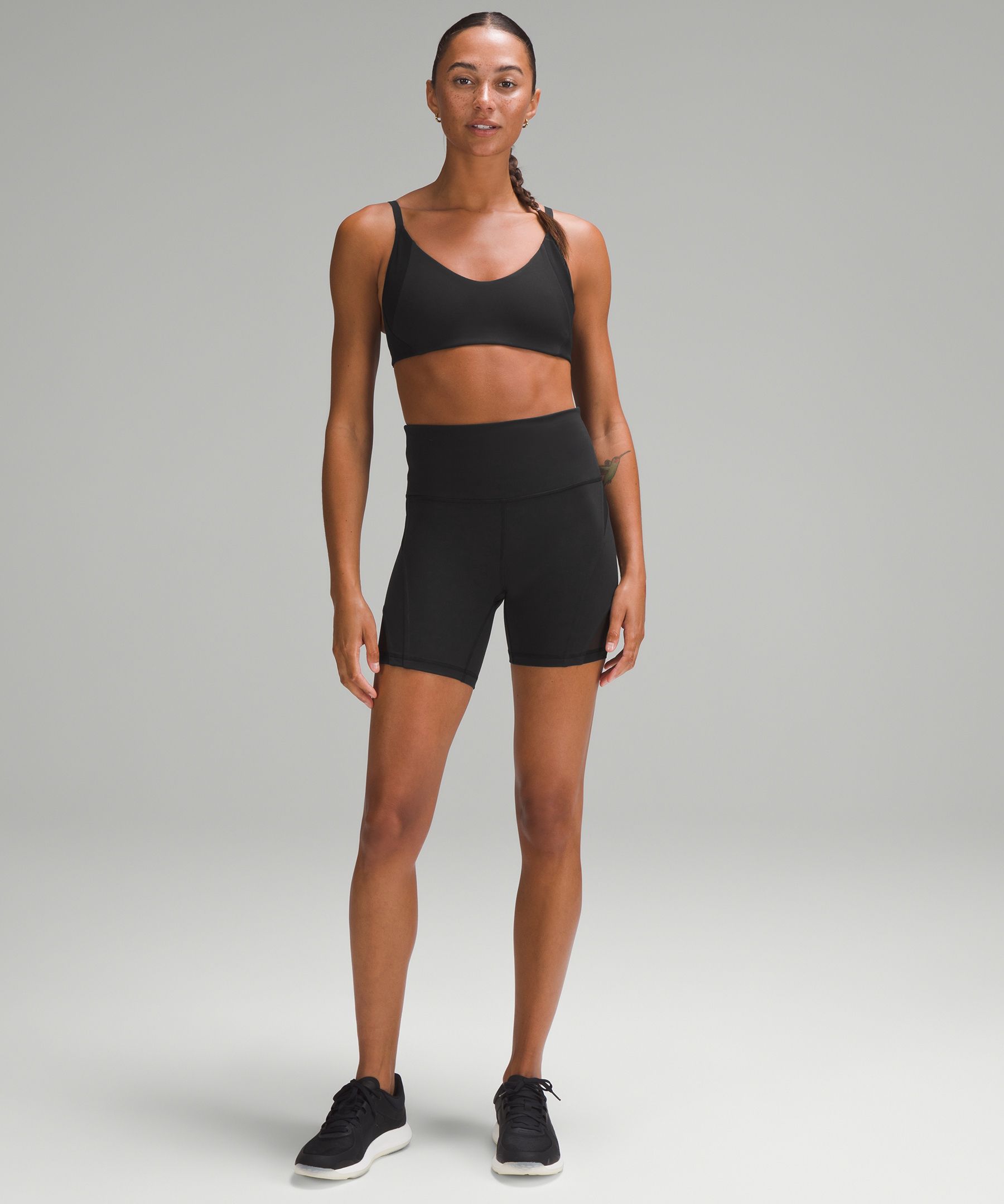 Lululemon FLEXLIVING Black Rainbow Reflective Mini Shorts Biker