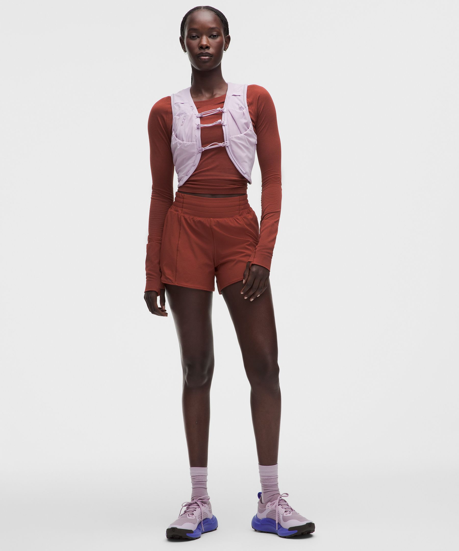 lululemon – Women’s Hotty Hot High-Rise Lined Shorts – 4″ – Color Red – Size 12