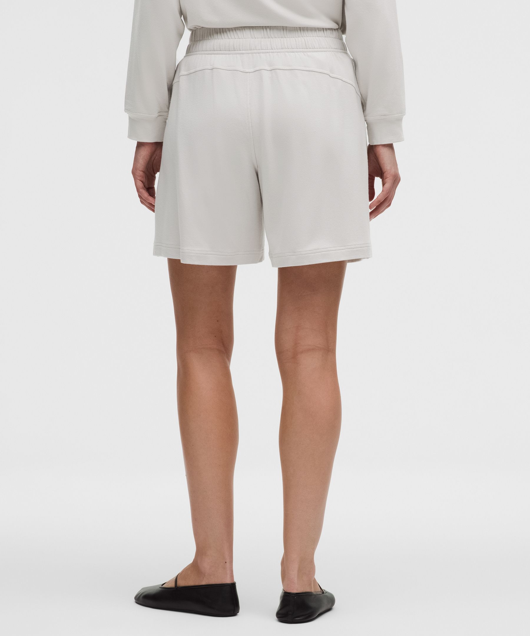 Lululemon Becalm Mid-rise Bermuda Short In White