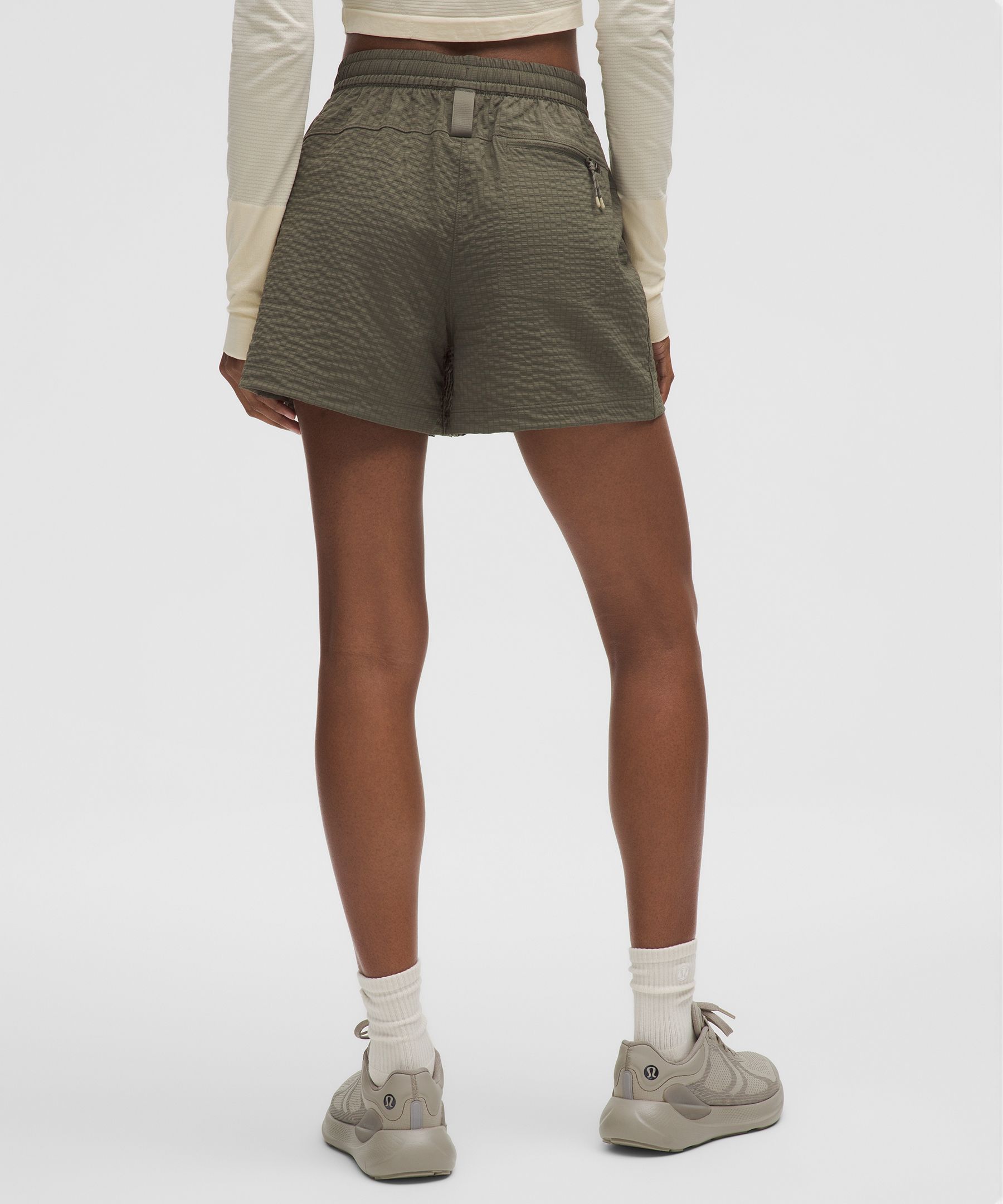 Grid-Texture Relaxed High-Rise Hiking Short 4" | Women's Shorts
