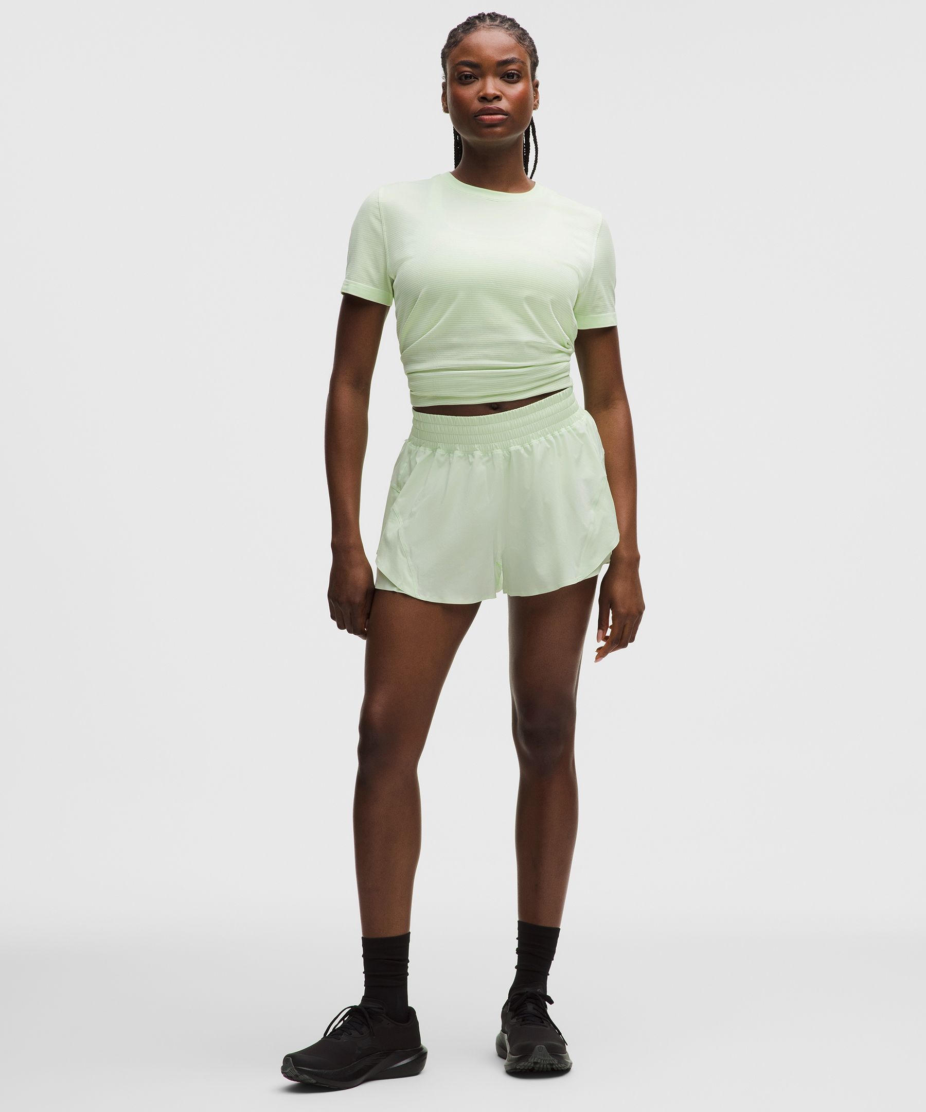 lululemon – Women’s Shake It Out High-Rise Running Shorts – 2.5″ – Color Green/Pastel – Size Large