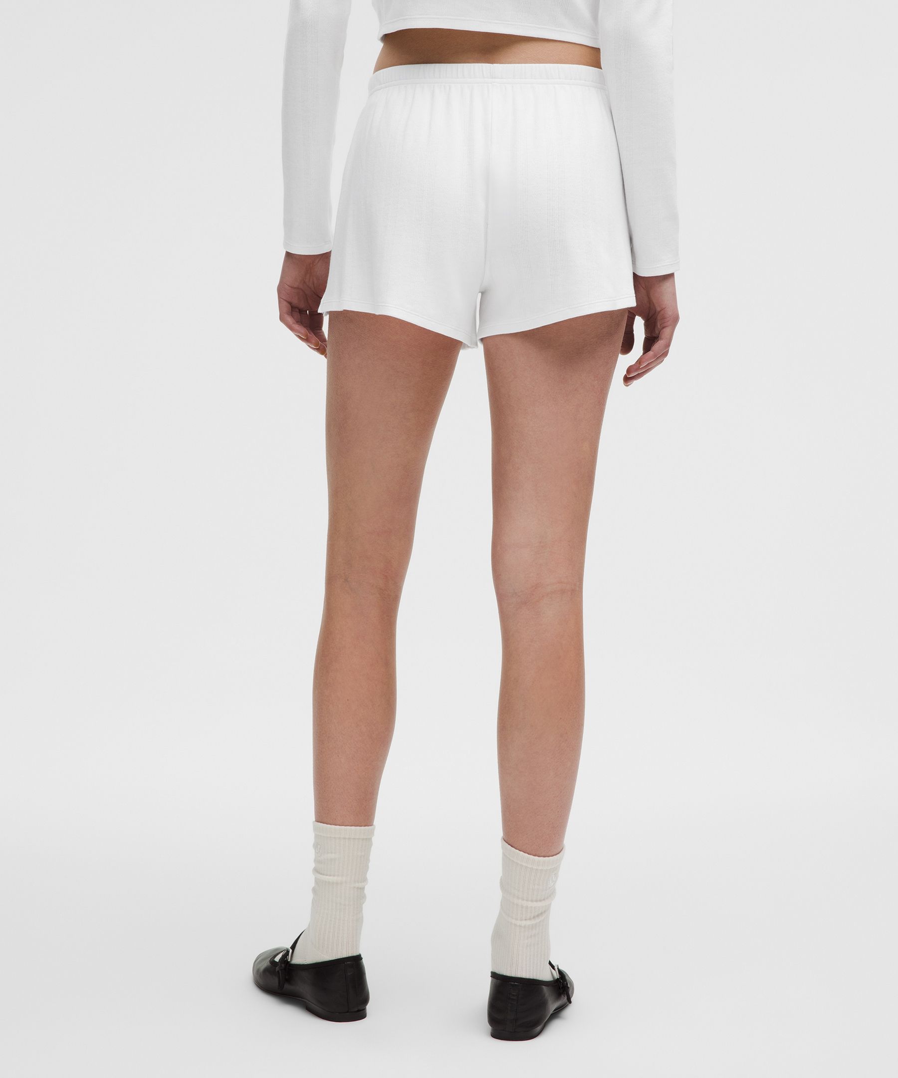 LULULEMON COTTON POINTELLE MID-RISE SHORTS 3" 
