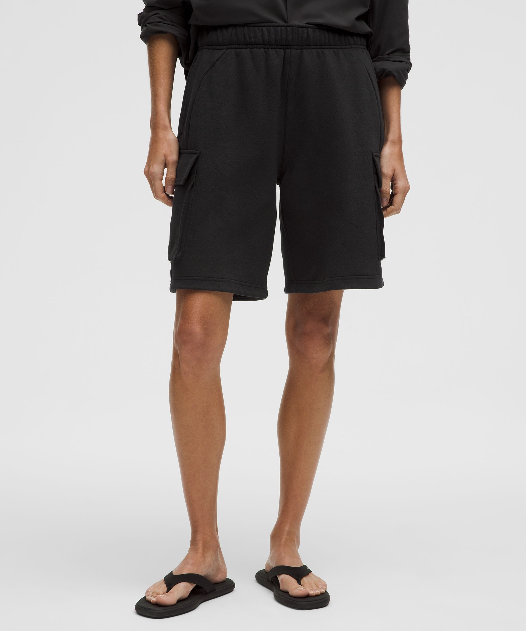 Scuba Mid-Rise Oversized Cargo Short 9" - Black,Neutral