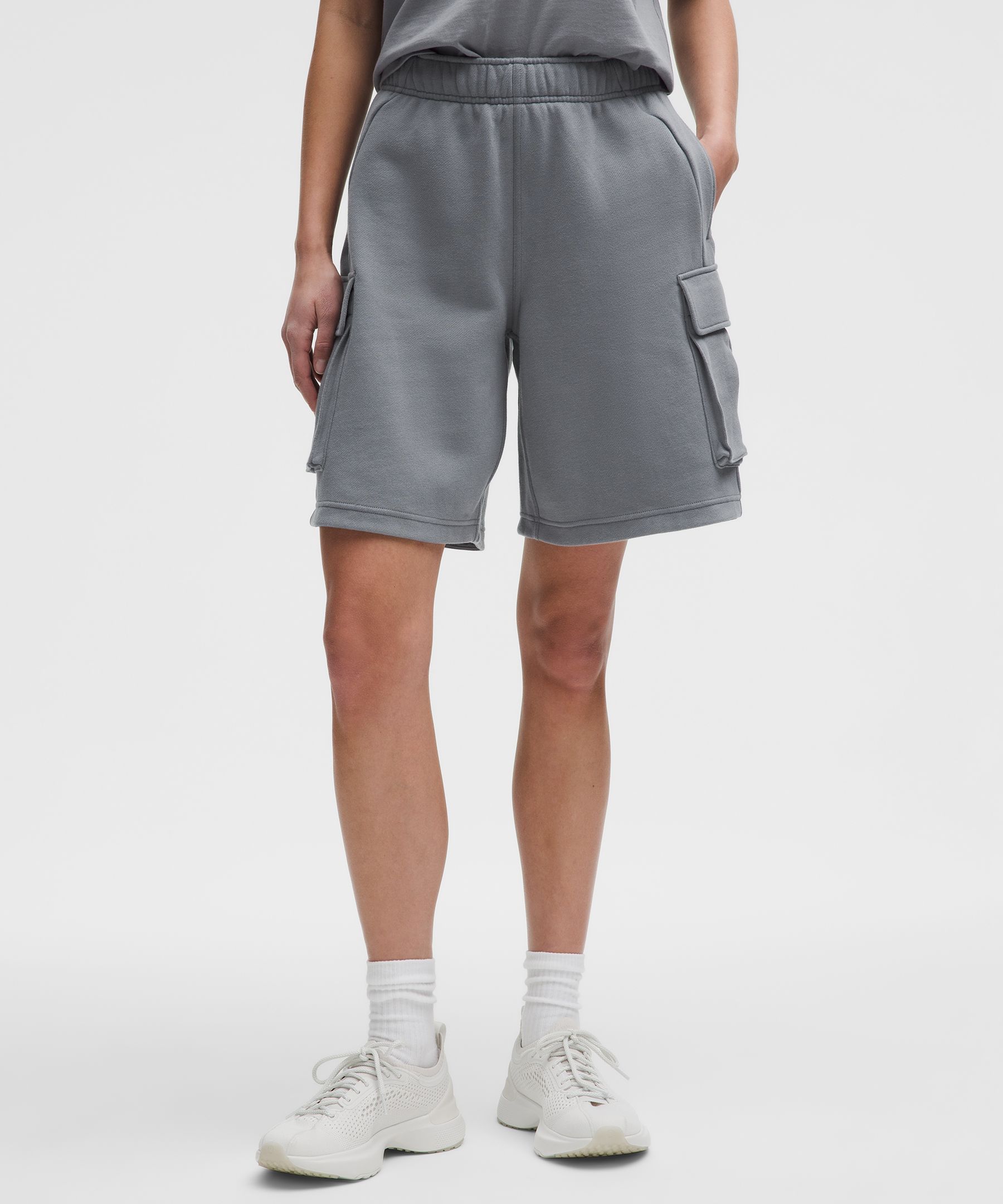 Scuba Mid-Rise Oversized Cargo Short 9" - Grey