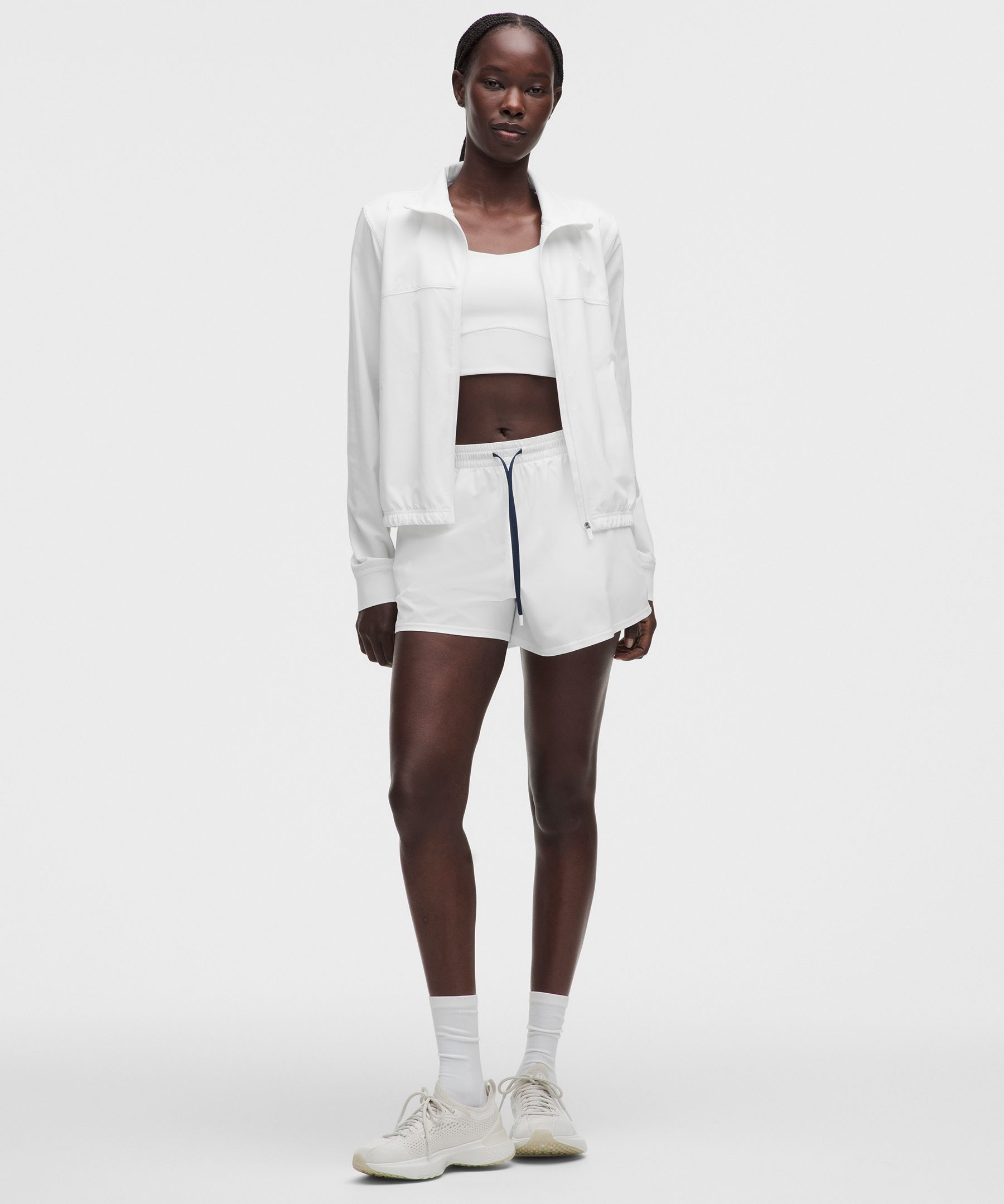 lululemon – Women’s Court Rival High-Rise Shorts – 3″ – Color White/Blue – Size 10