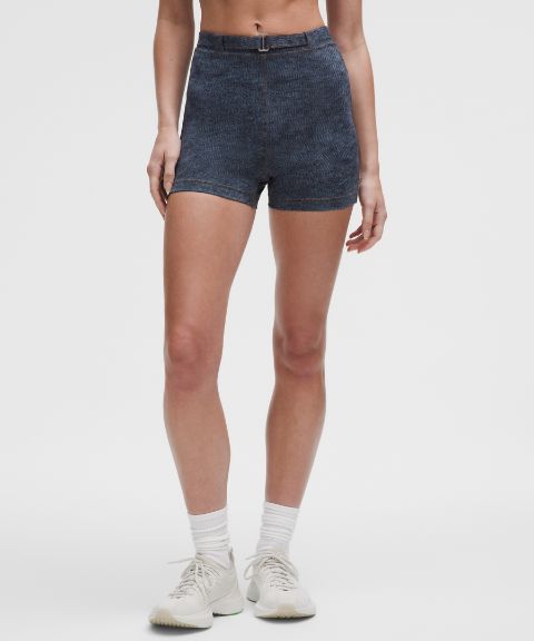 Женские шорты Lululemon Everlux с принтом под деним