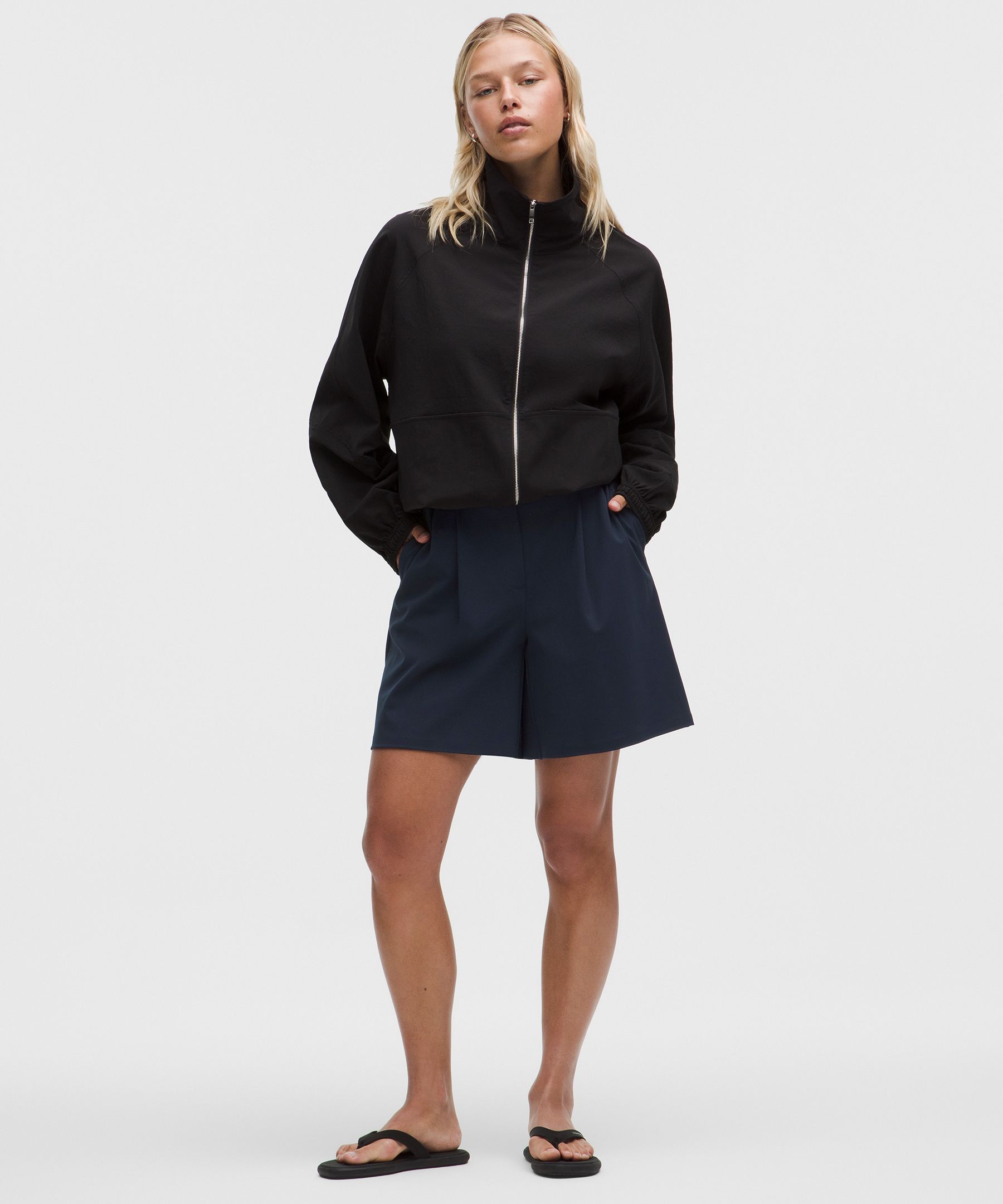 lululemon – Women’s Daydrift Pleated High-Rise Shorts – 7″ – Color Blue – Size XL