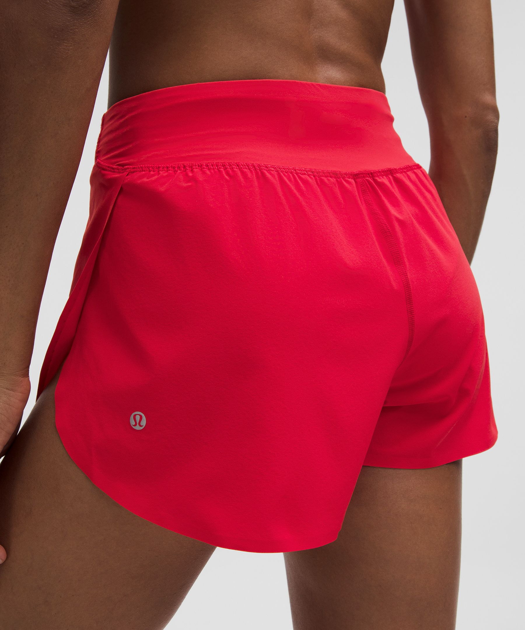 Lululemon Fast And Free High-rise Classic-fit Split Short 3" In Red