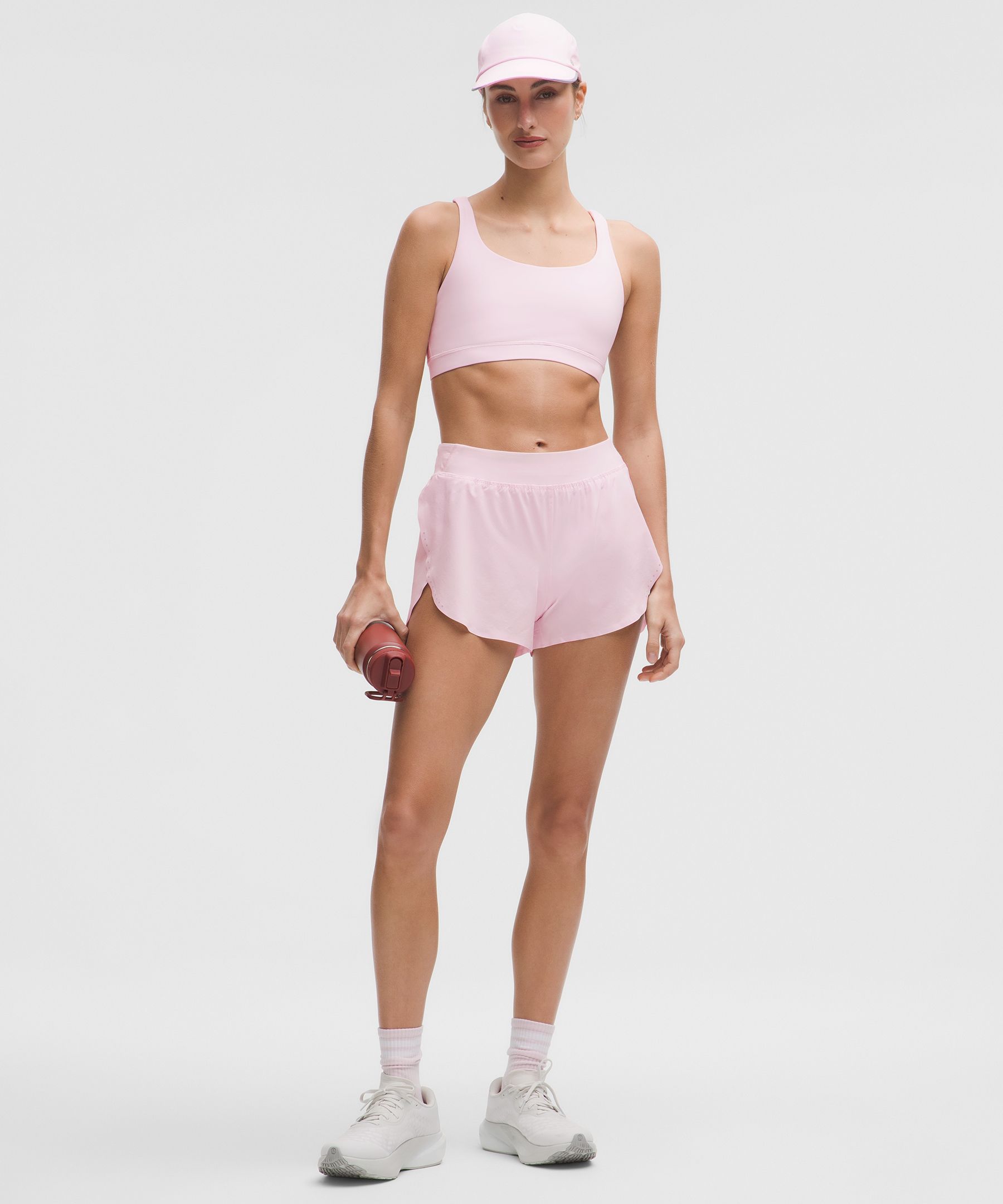 Lululemon Fast And Free High-rise Classic-fit Split Short 3" In Pink