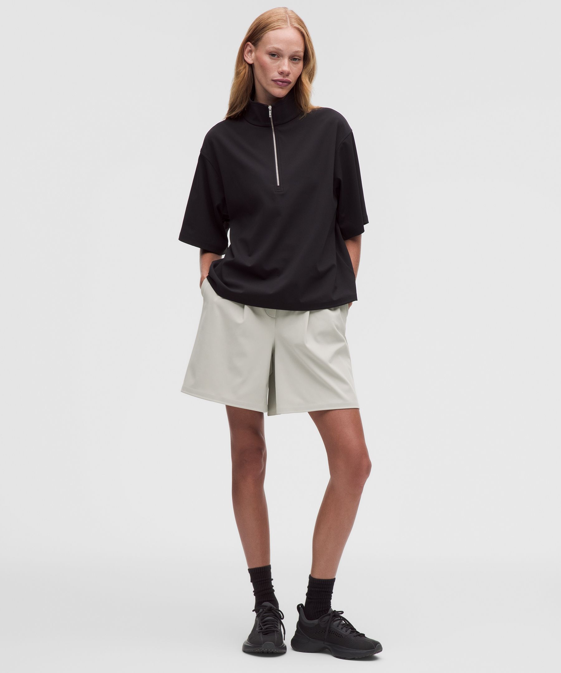 Daydrift Pleated High-Rise Short 7"