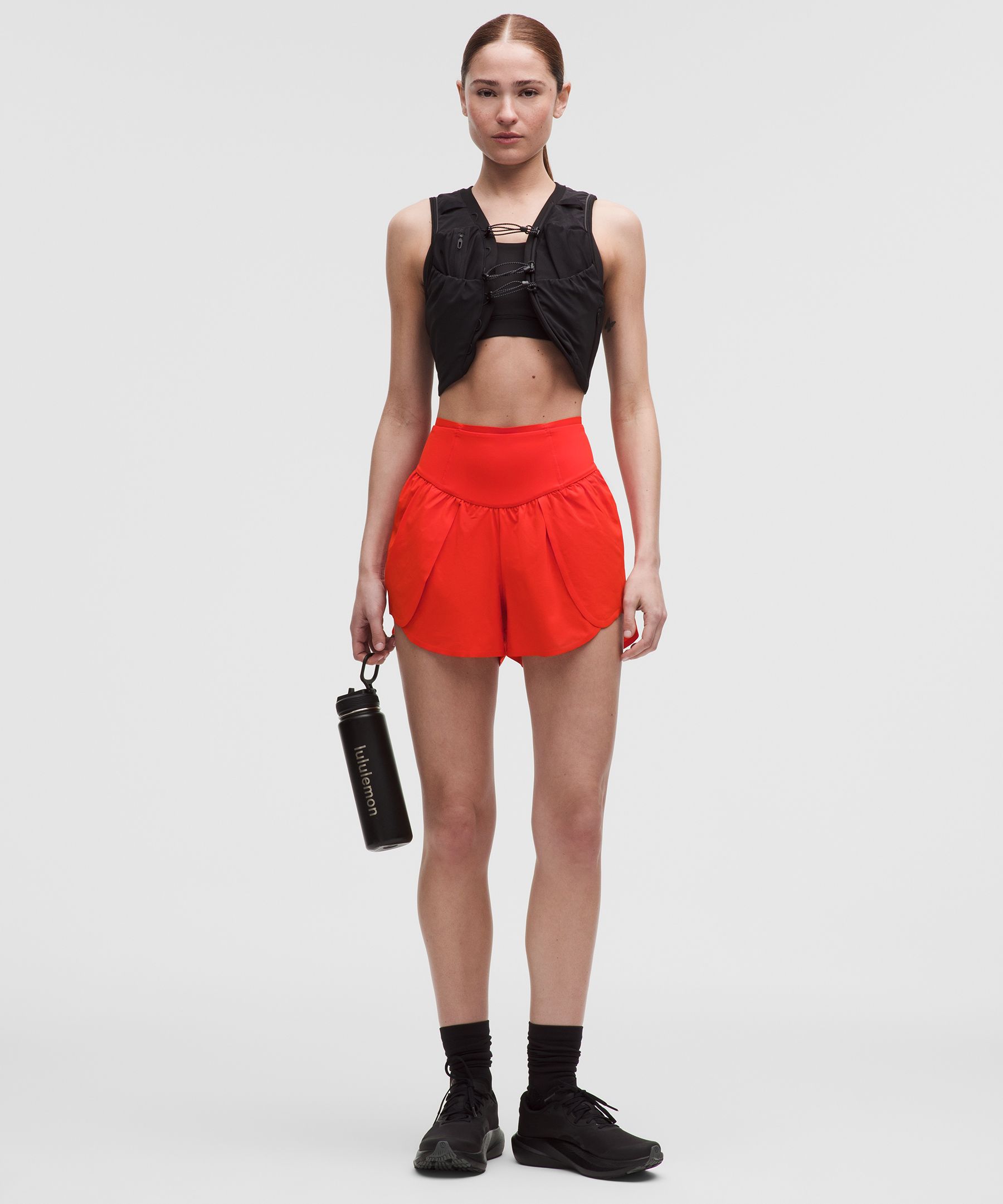 lululemon – Women’s Go Further Super-High-Rise Split Shorts – 3″ – Color Red – Size 4