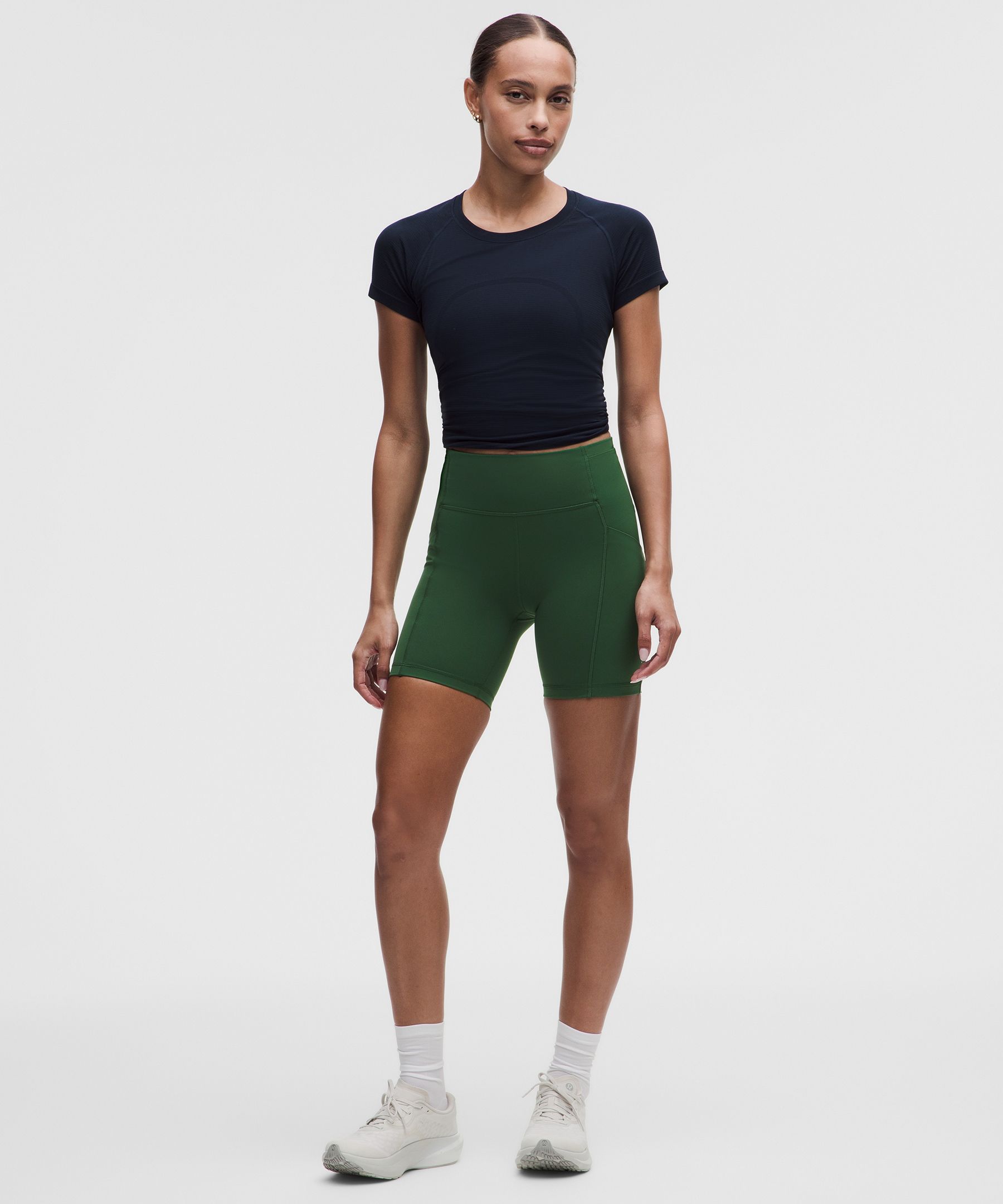 lululemon – Women’s Swift Speed High-Rise Shorts – 6″ – Color Green – Size 12