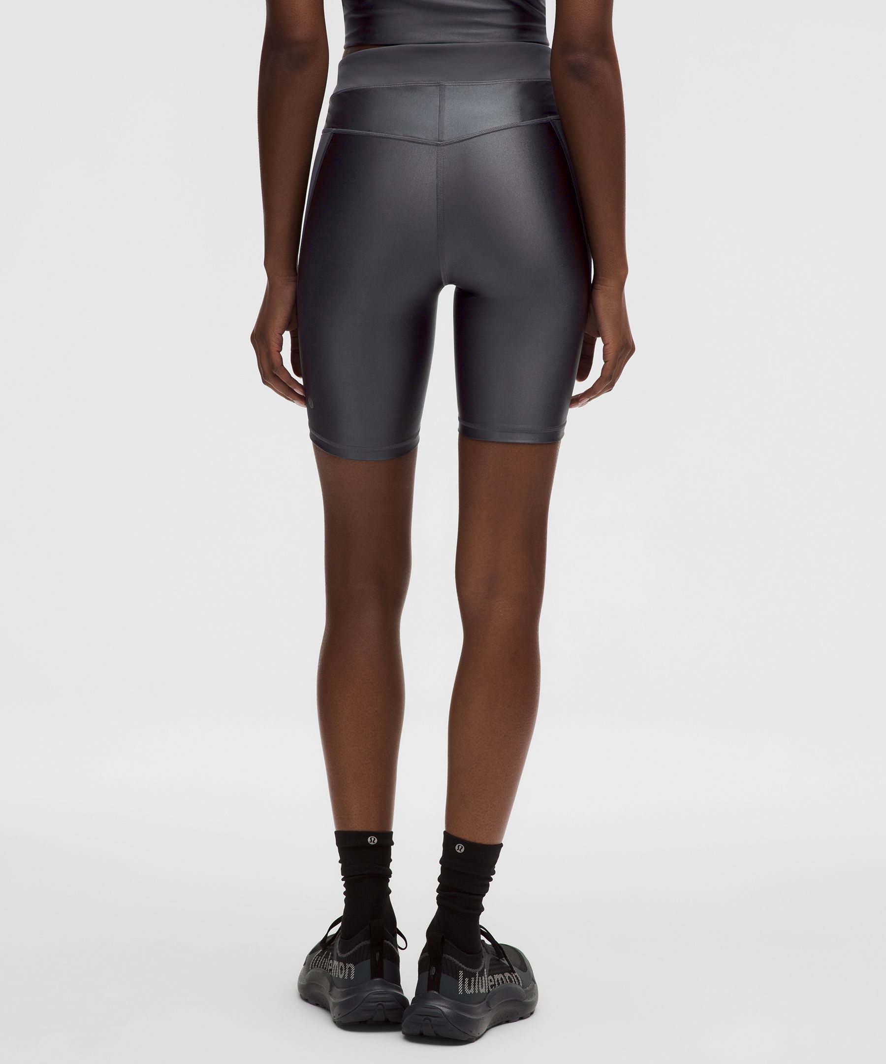 Satin Shine Panelled High-Rise Short 8" *Wordmark