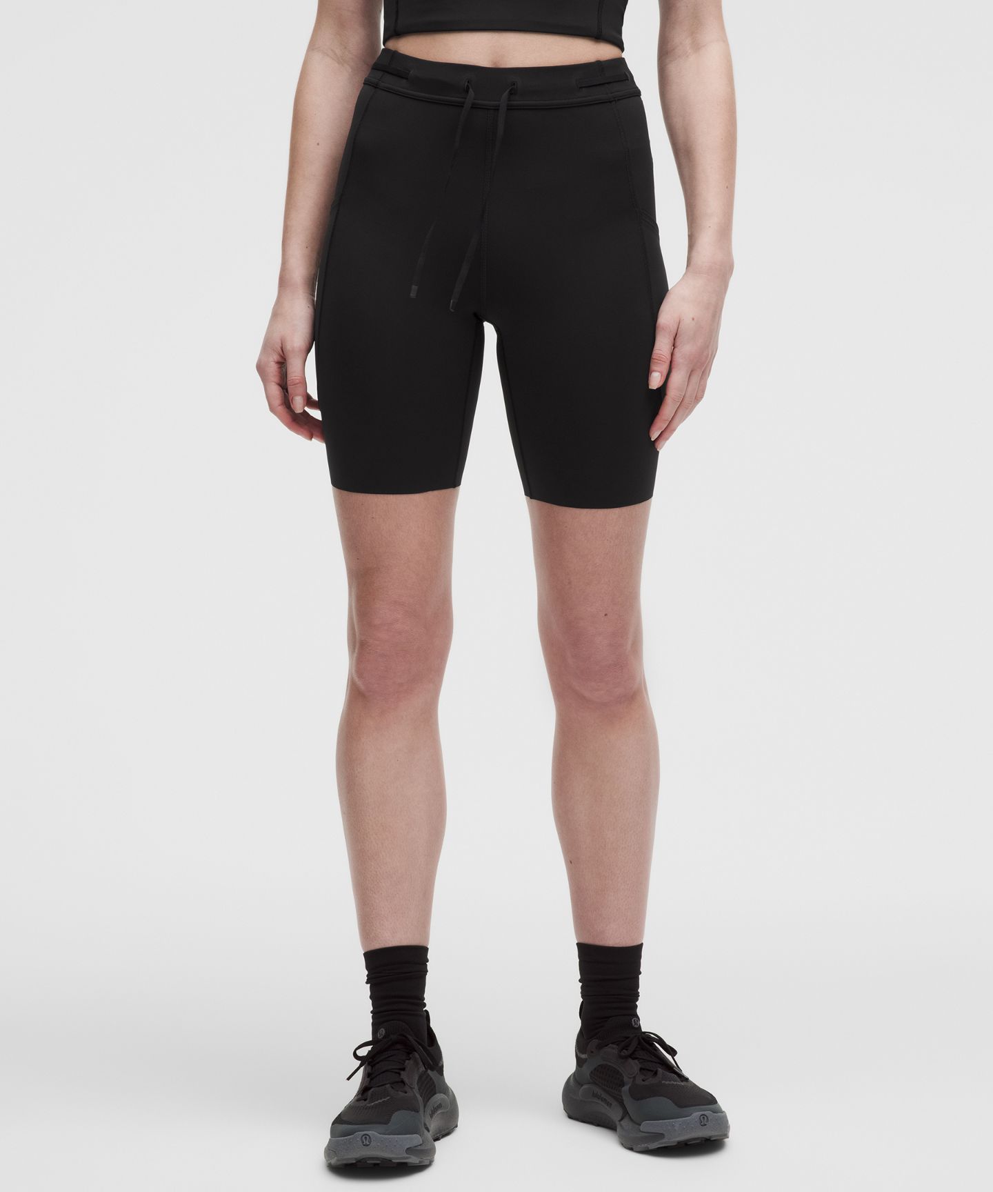 Женские шорты Lululemon Fast and Free High-Rise с кулиской, цвет: Чёрный / Светлая слоновая кость — фото 2