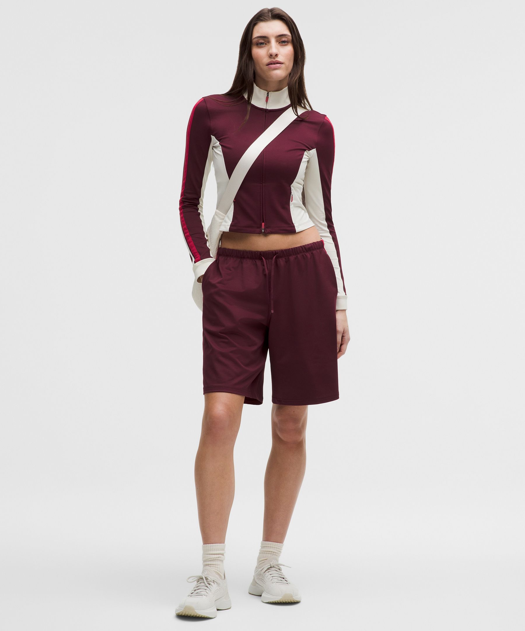 Striped Baggy Low-Rise Track Short 9.5"