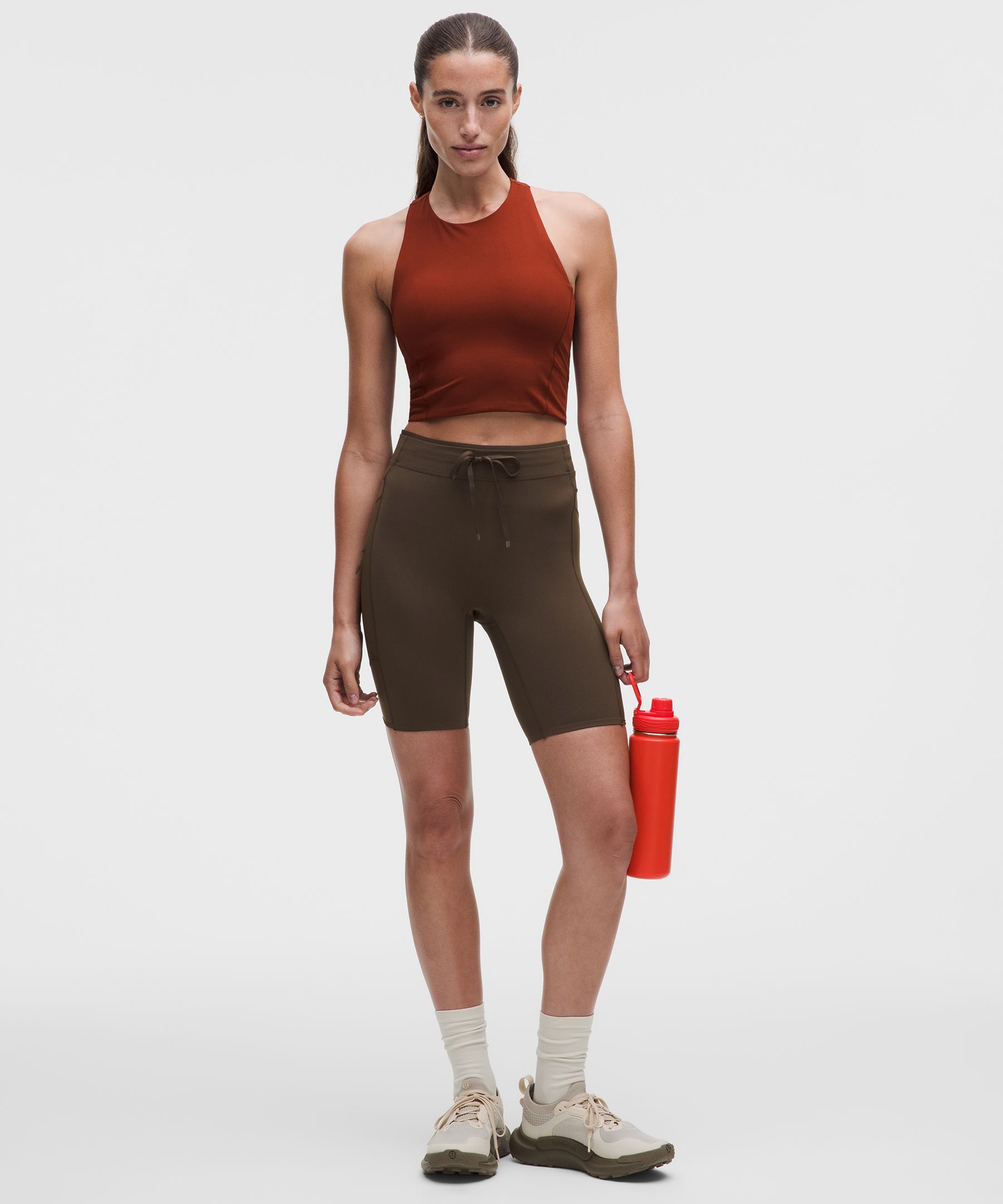 lululemon – Women’s No Line High-Rise Running Shorts – 8″ – Color Brown – Size 4