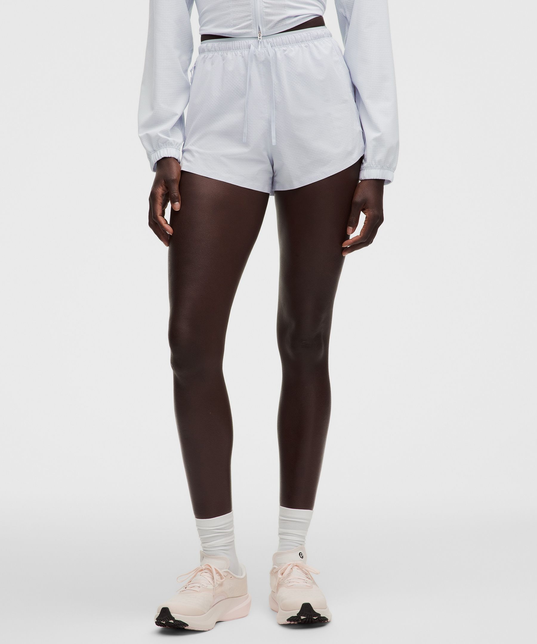 Textured Mesh High-Rise Running Short 2.5"