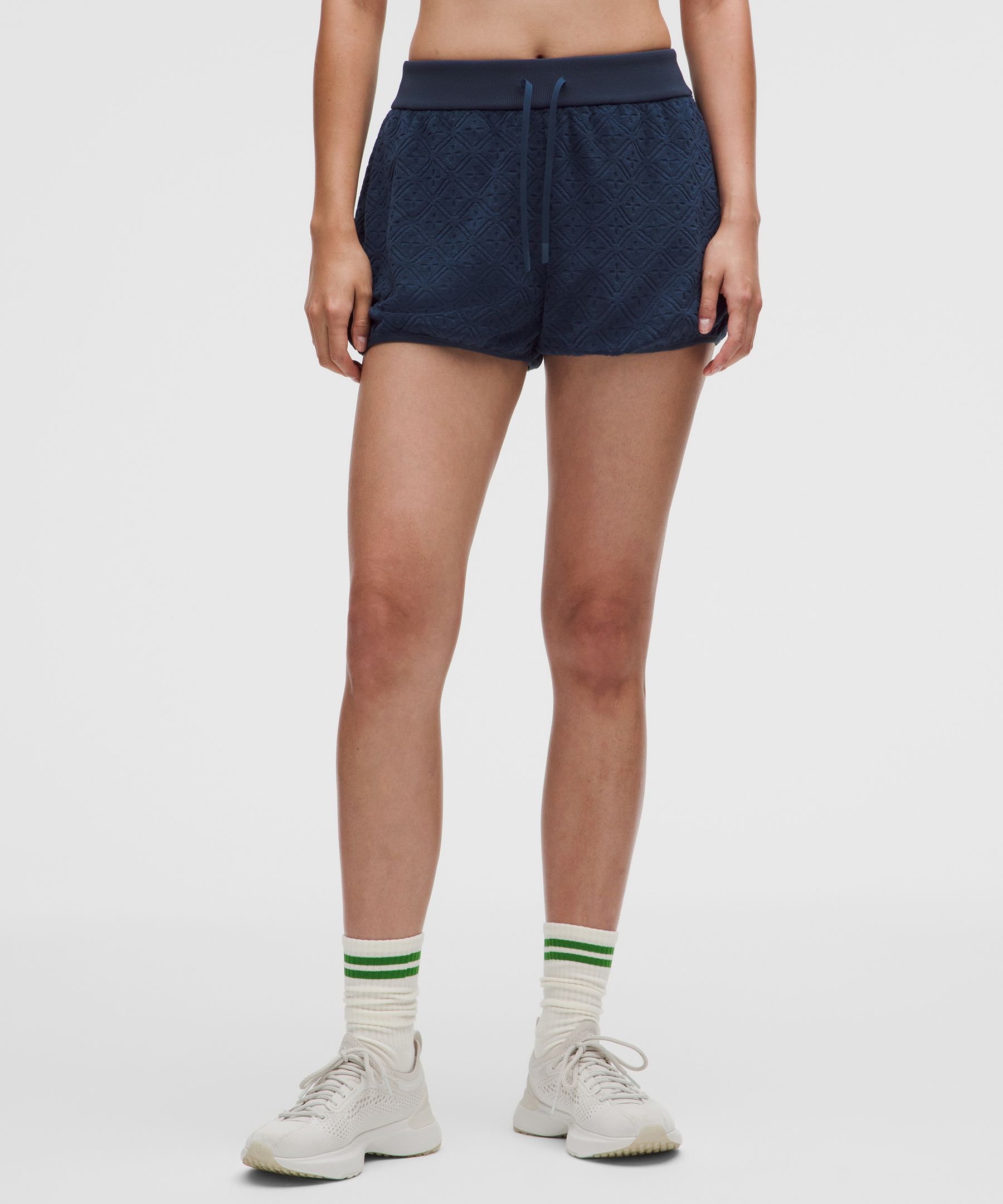 Short de tennis taille haute en ratine Ace Advantage 5 cm