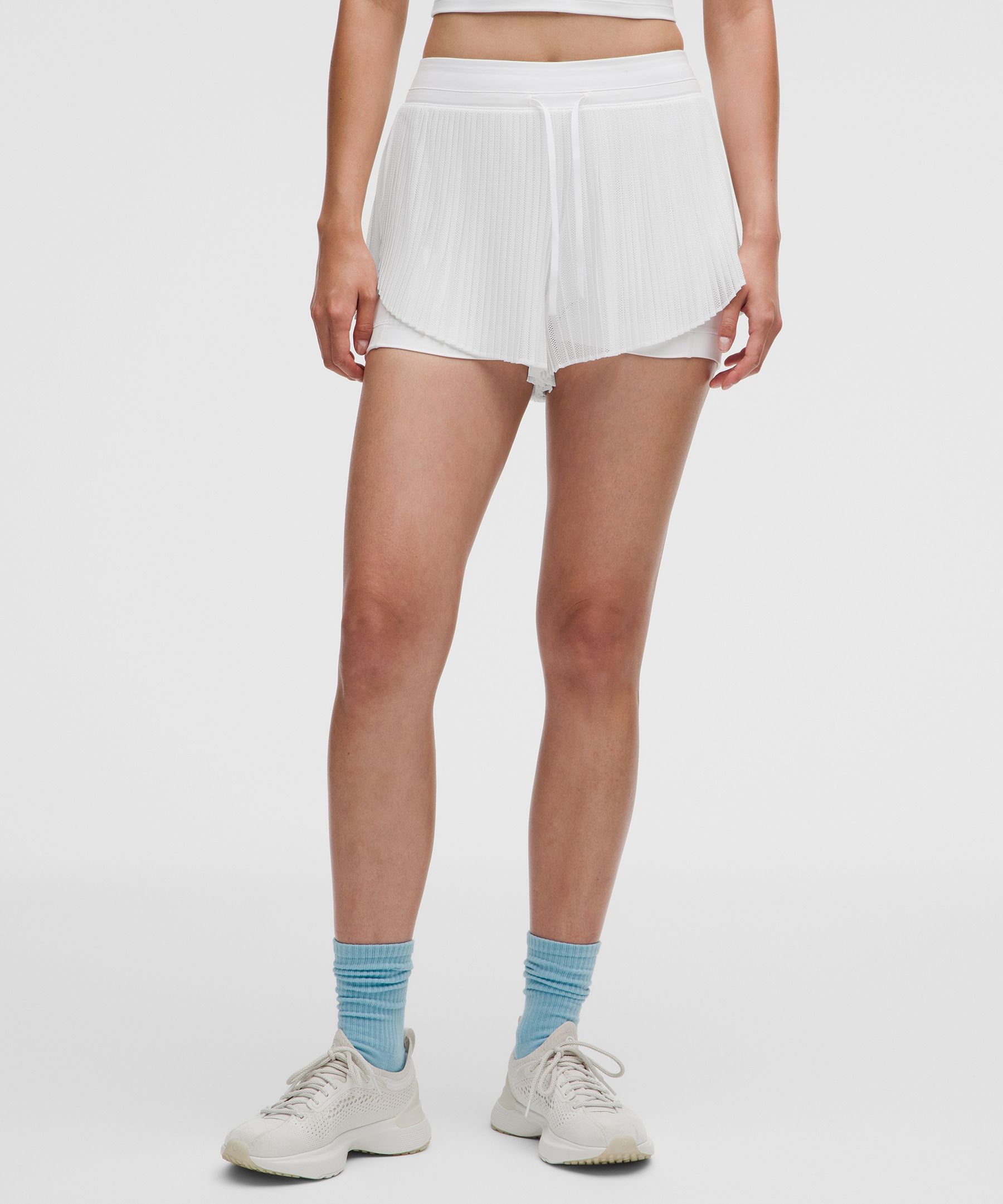 Short de tennis pliss&eacute; Ace Advantage taille haute 5 cm