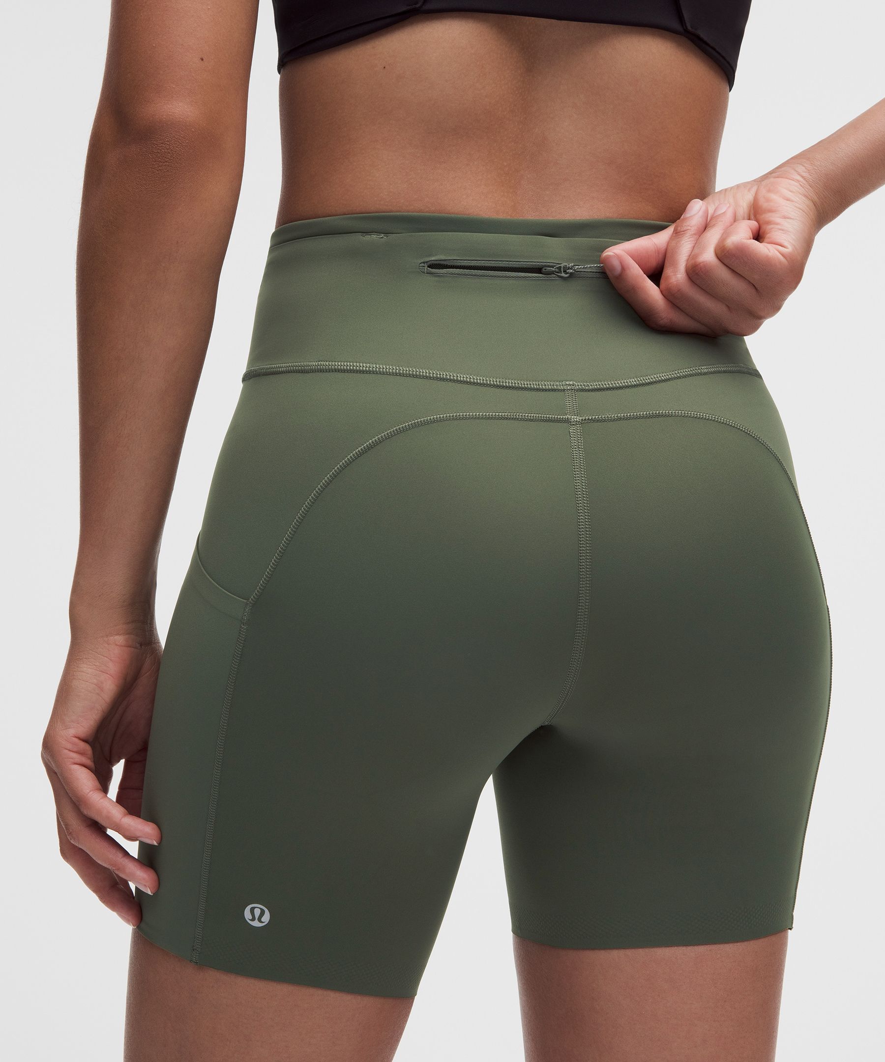 Leggings cortos de talle alto Fast and Free con 6 bolsillos, 15&nbsp;cm *Dise&ntilde;o renovado