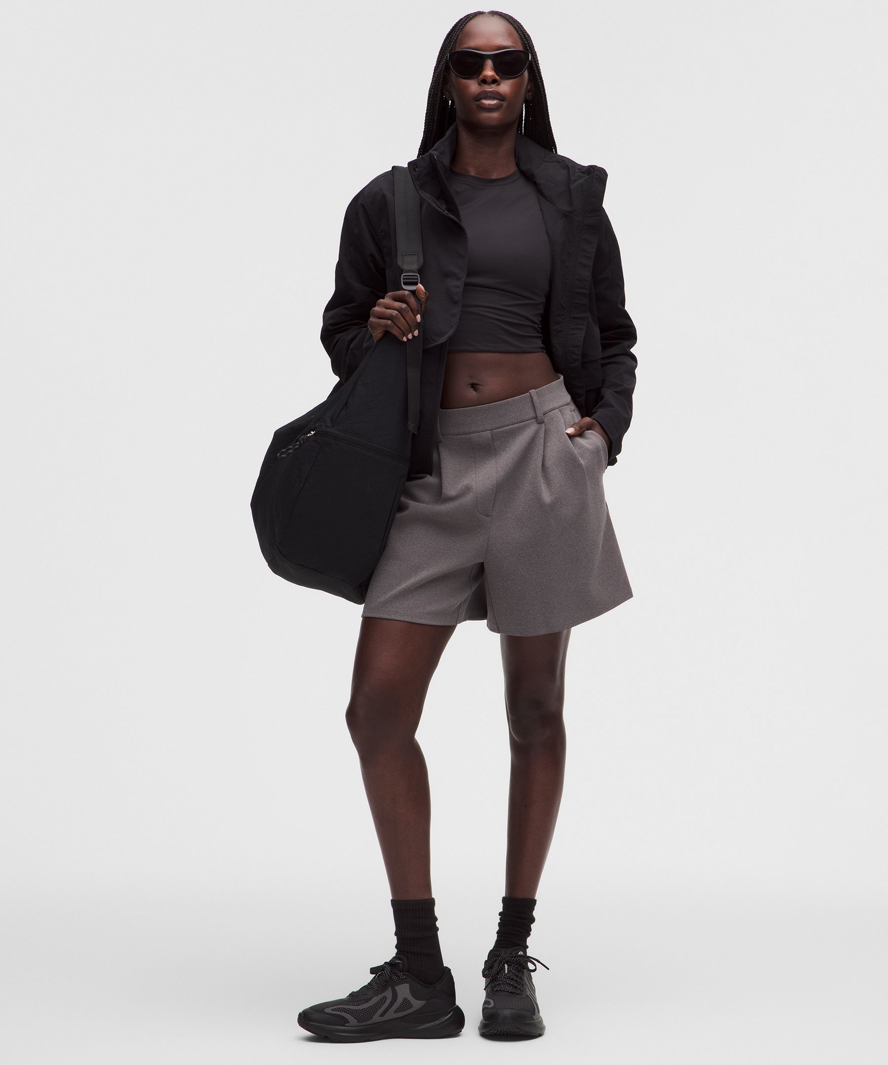 Daydrift High-Rise Pleated Short 5" *Twill