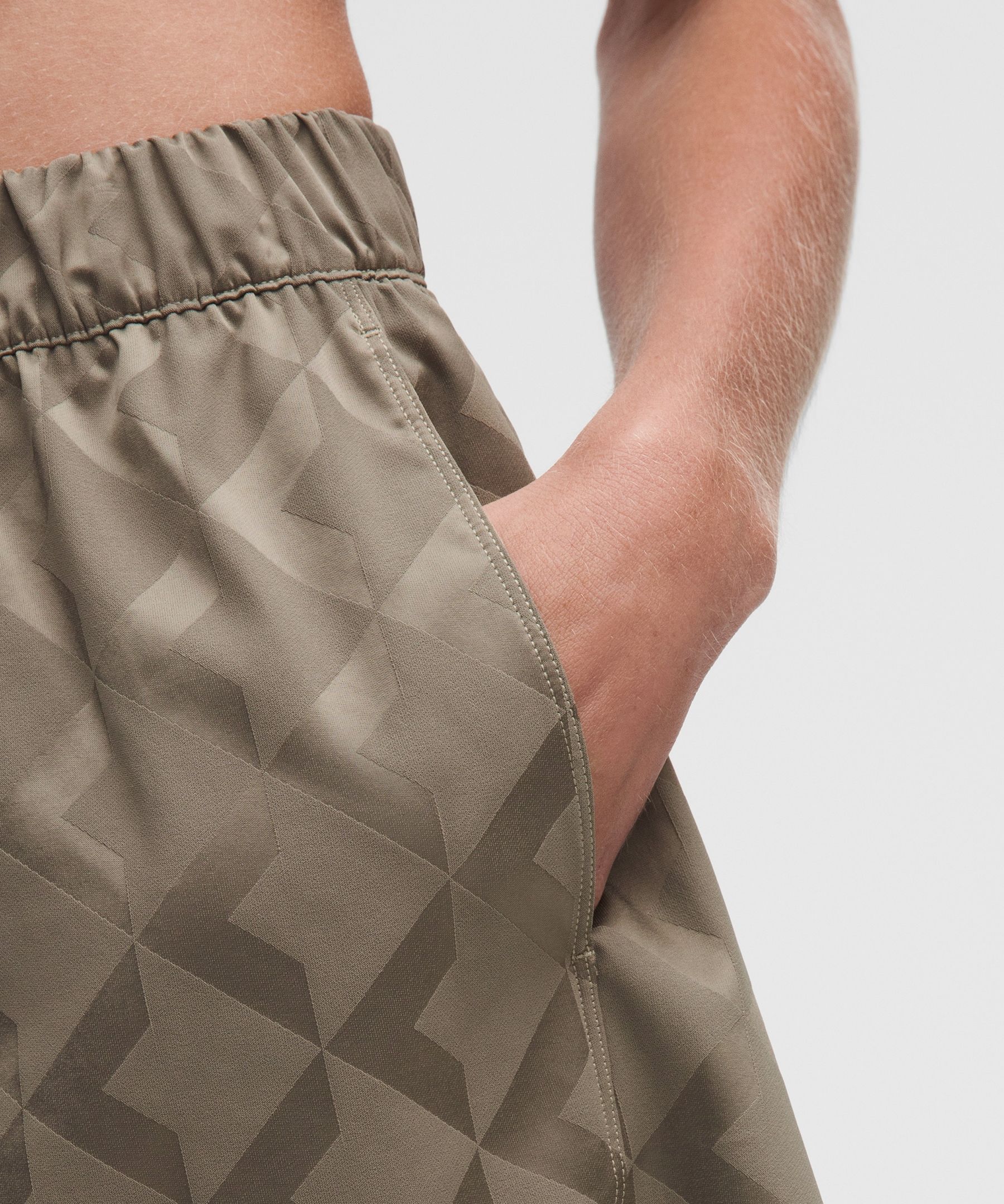 Monogram Satin High-Rise Track Short 4"
