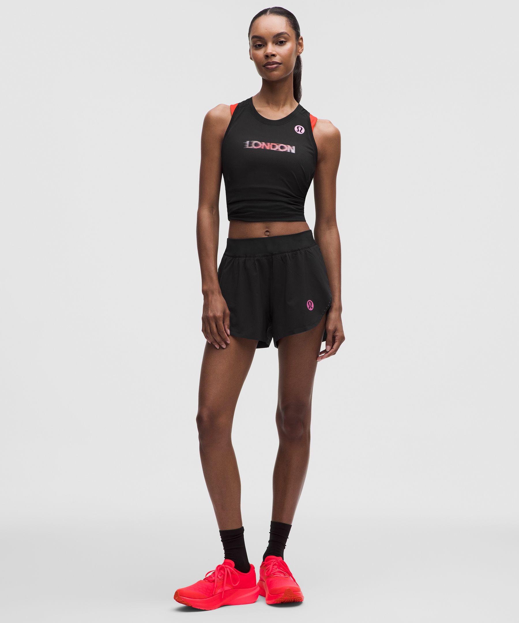 lululemon – Women’s Fast and Free High-Rise Classic-Fit Split Shorts London ’26 – 3″ – Color Black – Size Large