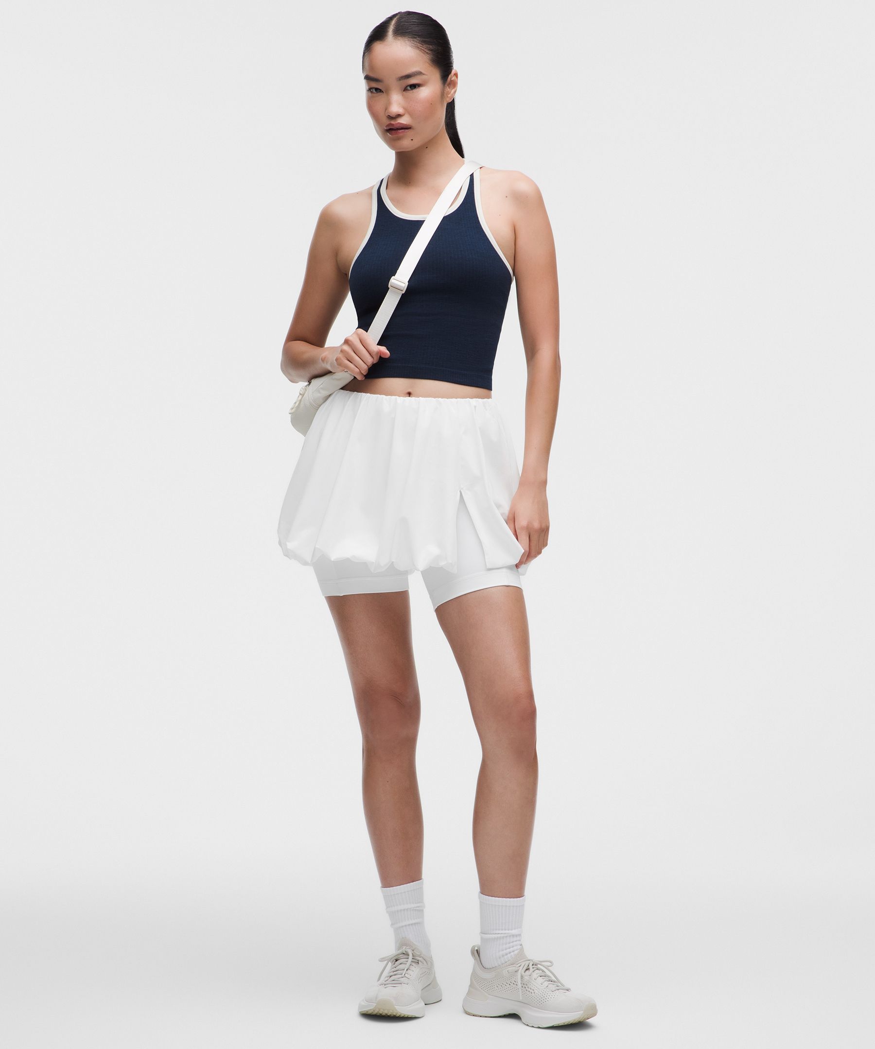 Bubble-Hem High-Rise Skort