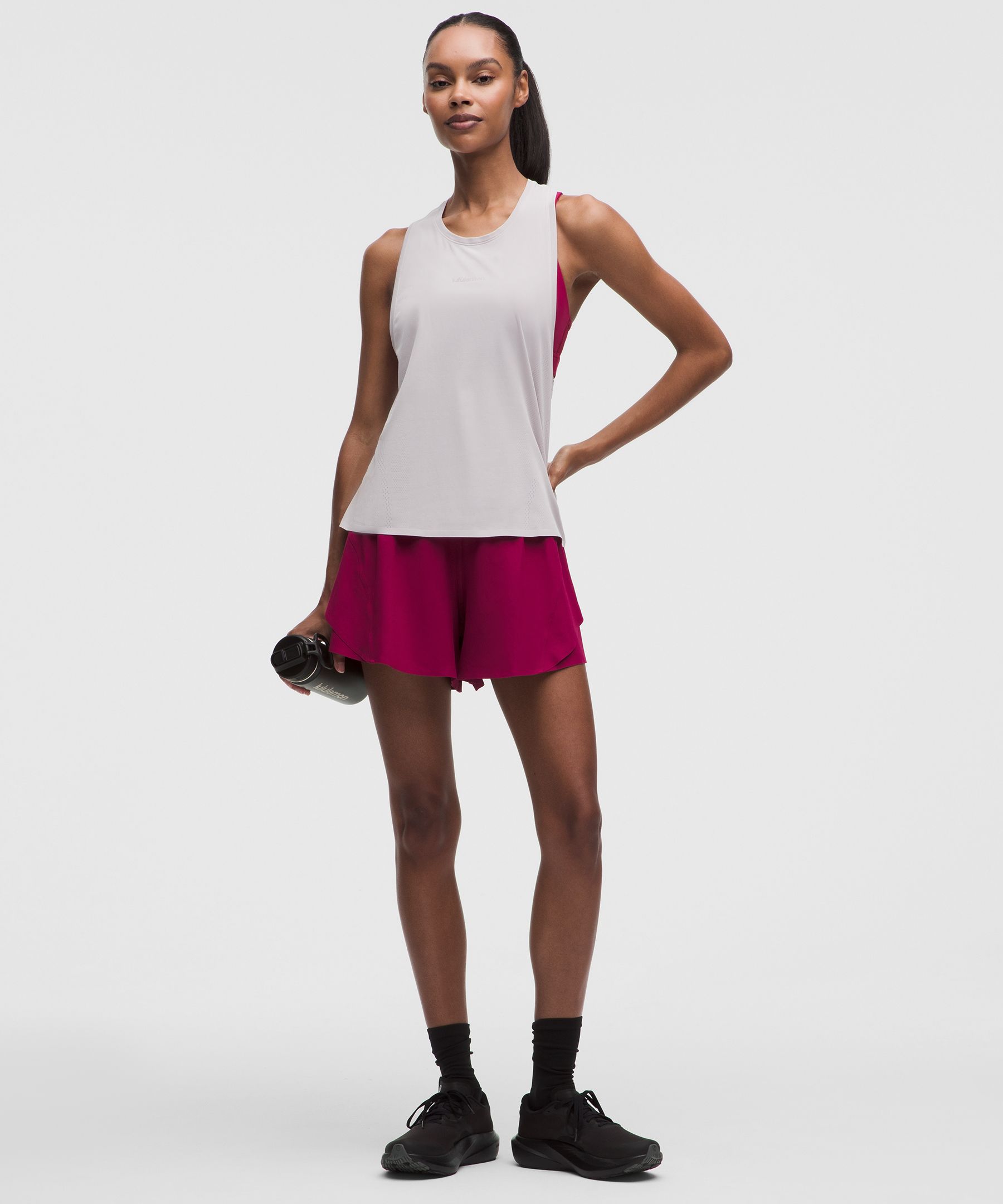 Pantalones cortos de talle alto Shake It Out para correr, 10&nbsp;cm