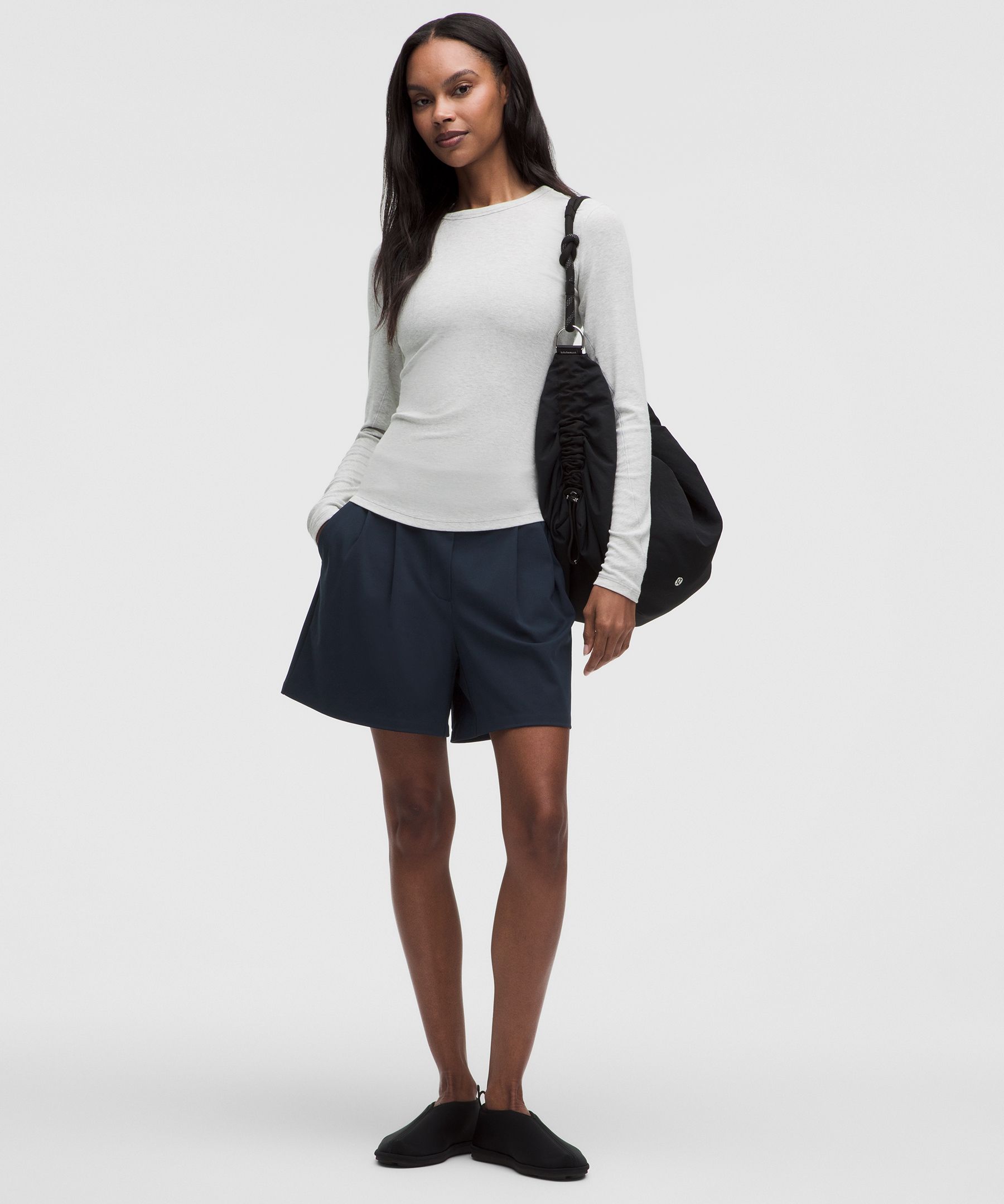 Short plissé Daydrift taille haute 13 cm