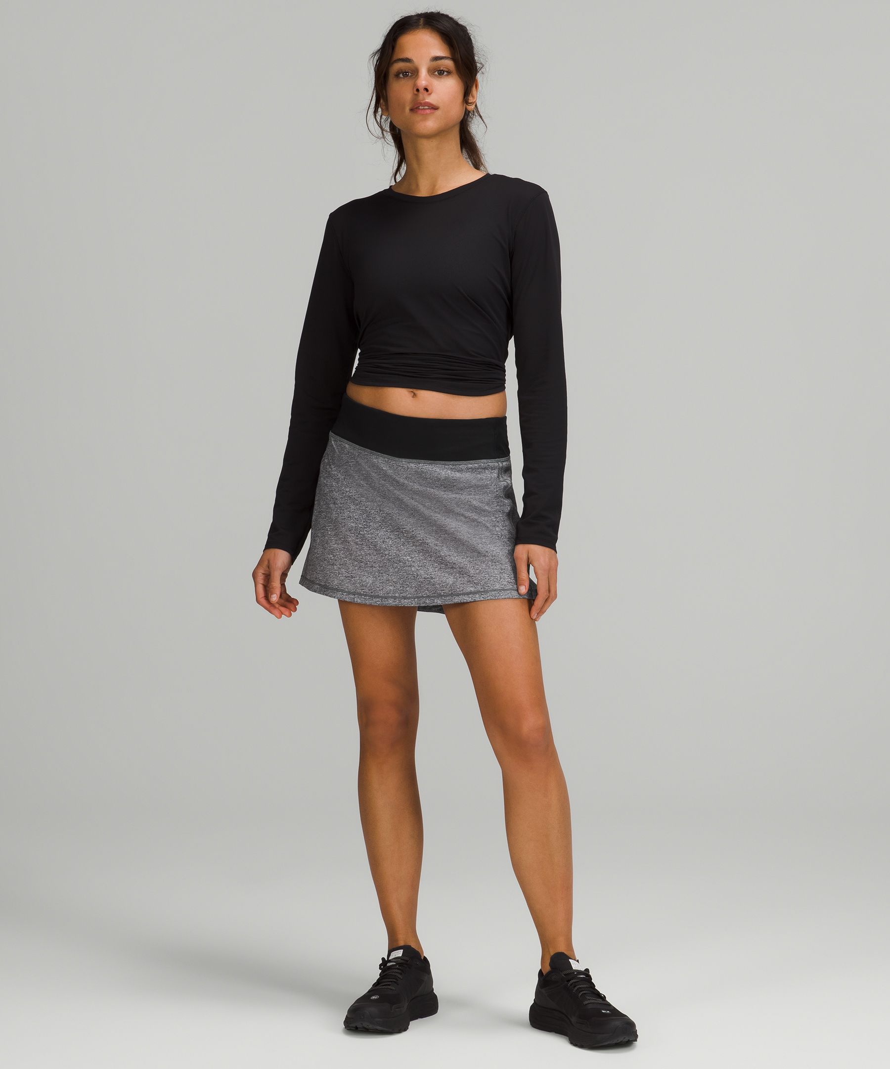 Lululemon Athletica Pace Rival Crop 18” in Black & Gray Sz 8