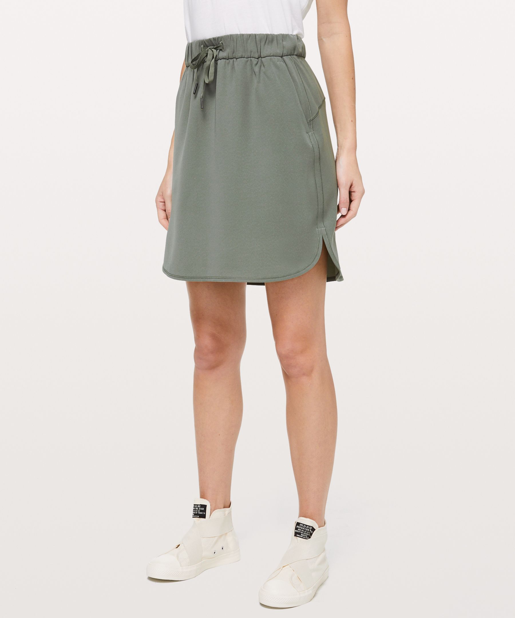 Lululemon On The Fly Skirt *woven In Grey Sage